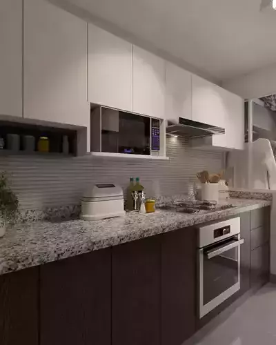 MODERN KITCHEN N LAUNDRY MINIMALIST 3D model