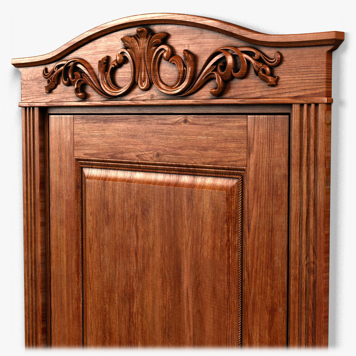 Door0029 ornate wooden door 3D model_2