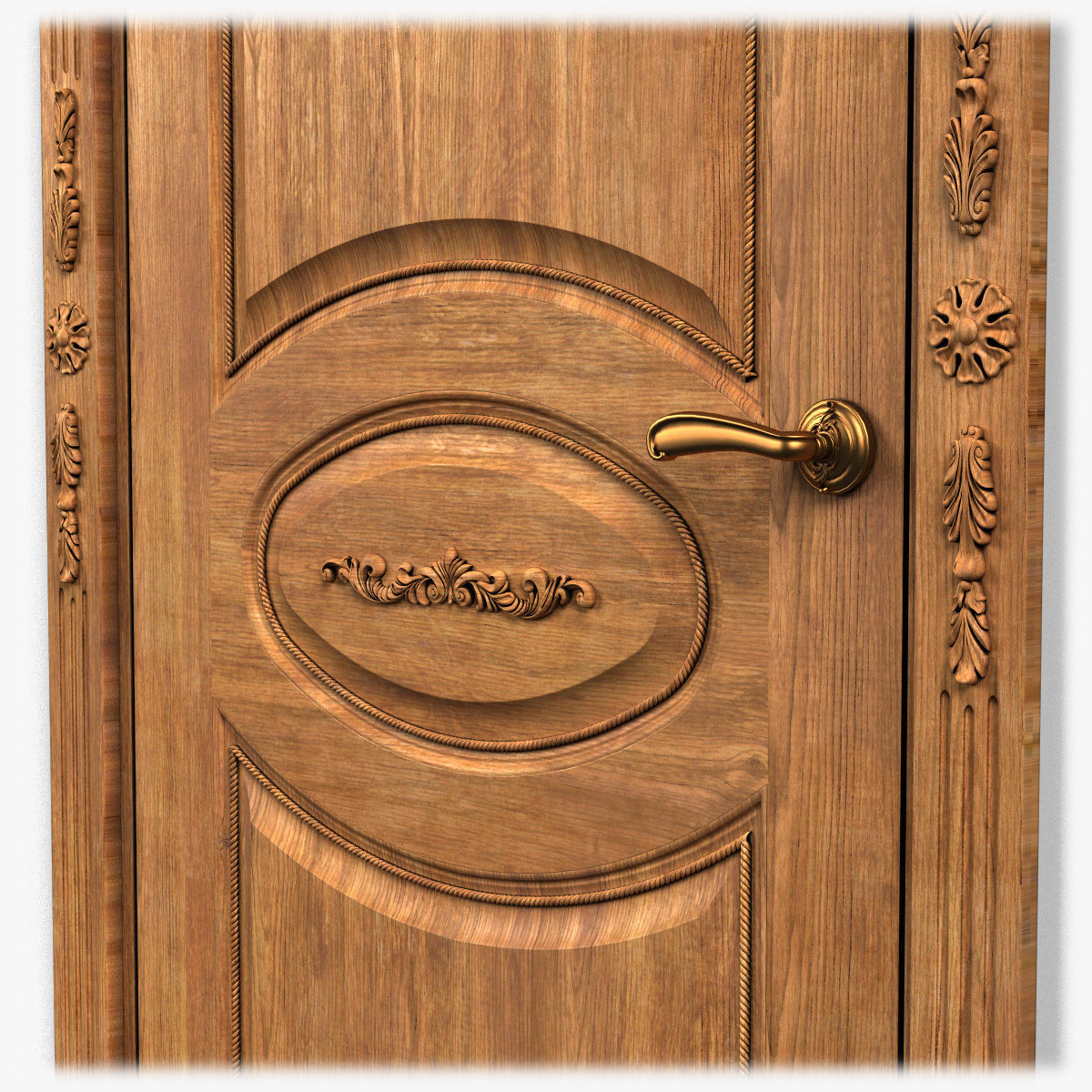 Door0029 ornate wooden door 3D model_10