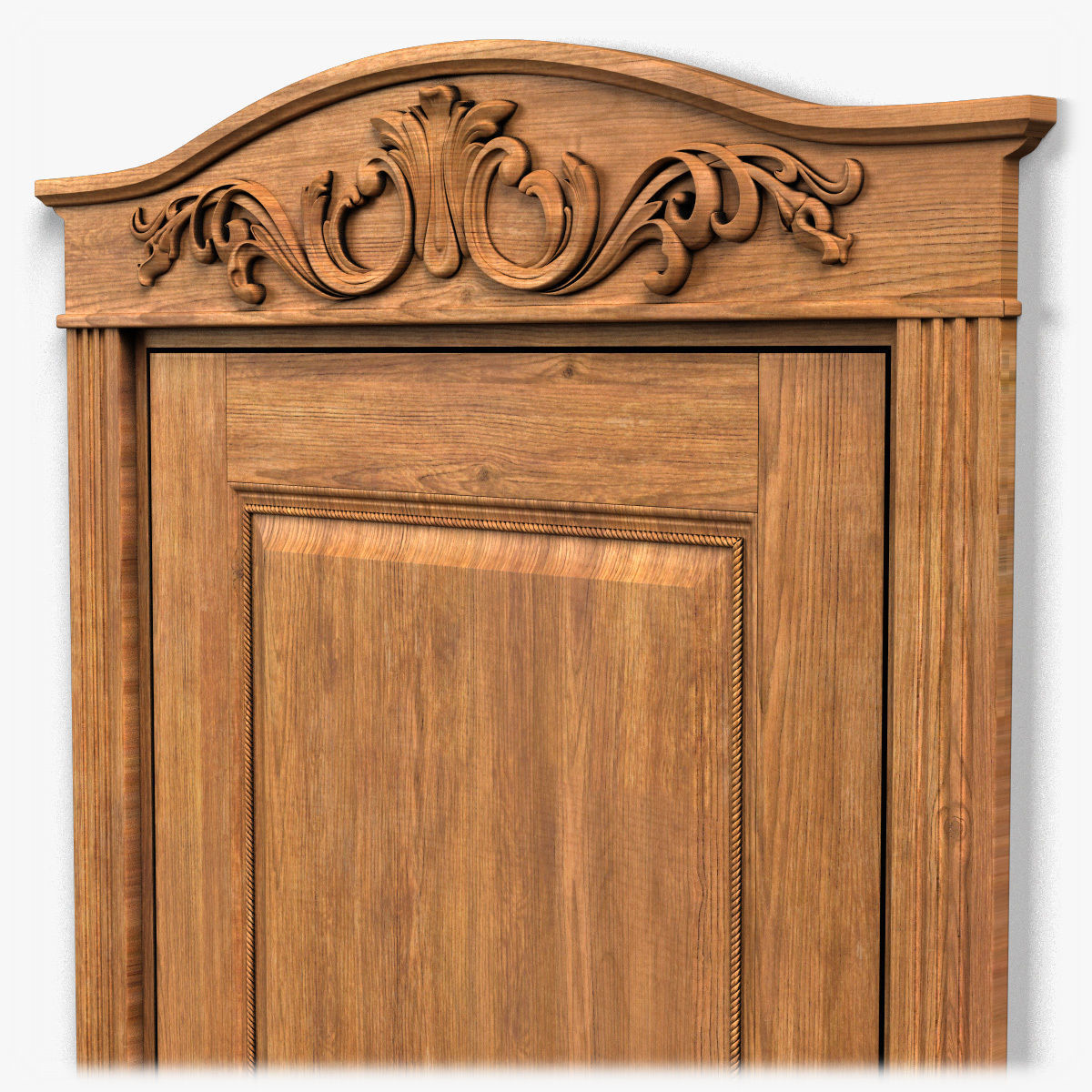 Door0029 ornate wooden door 3D model_9