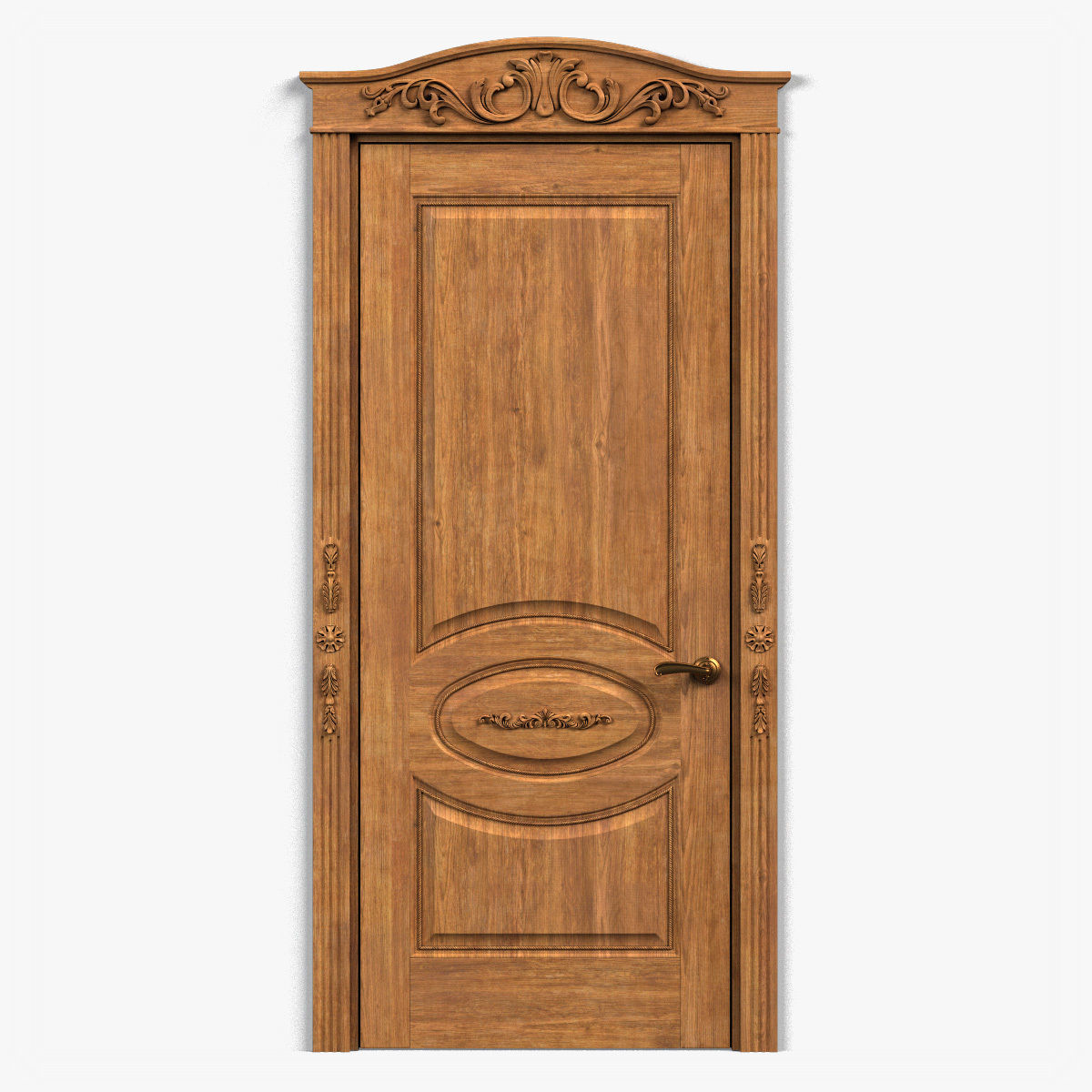 Door0029 ornate wooden door 3D model_7