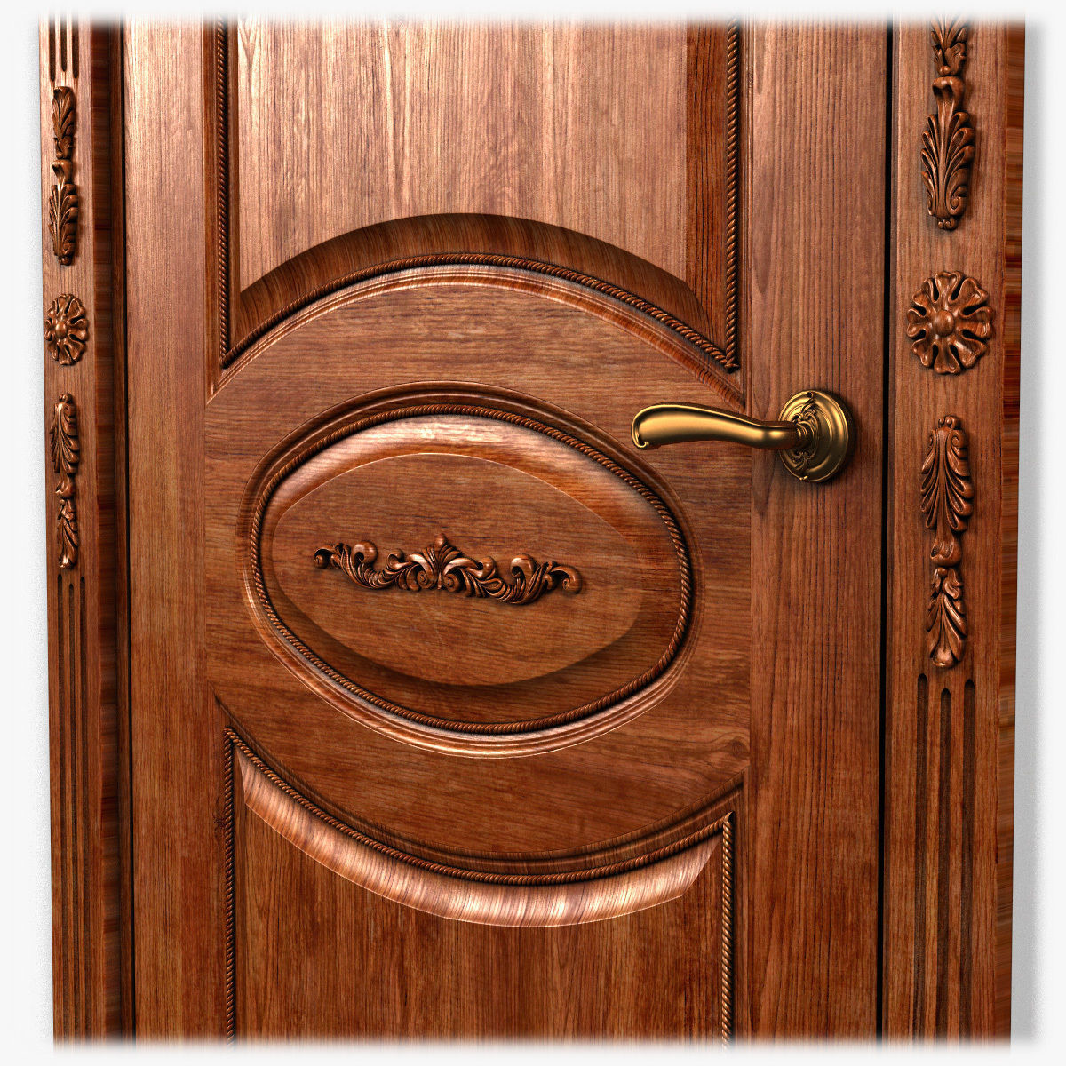 Door0029 ornate wooden door 3D model_3