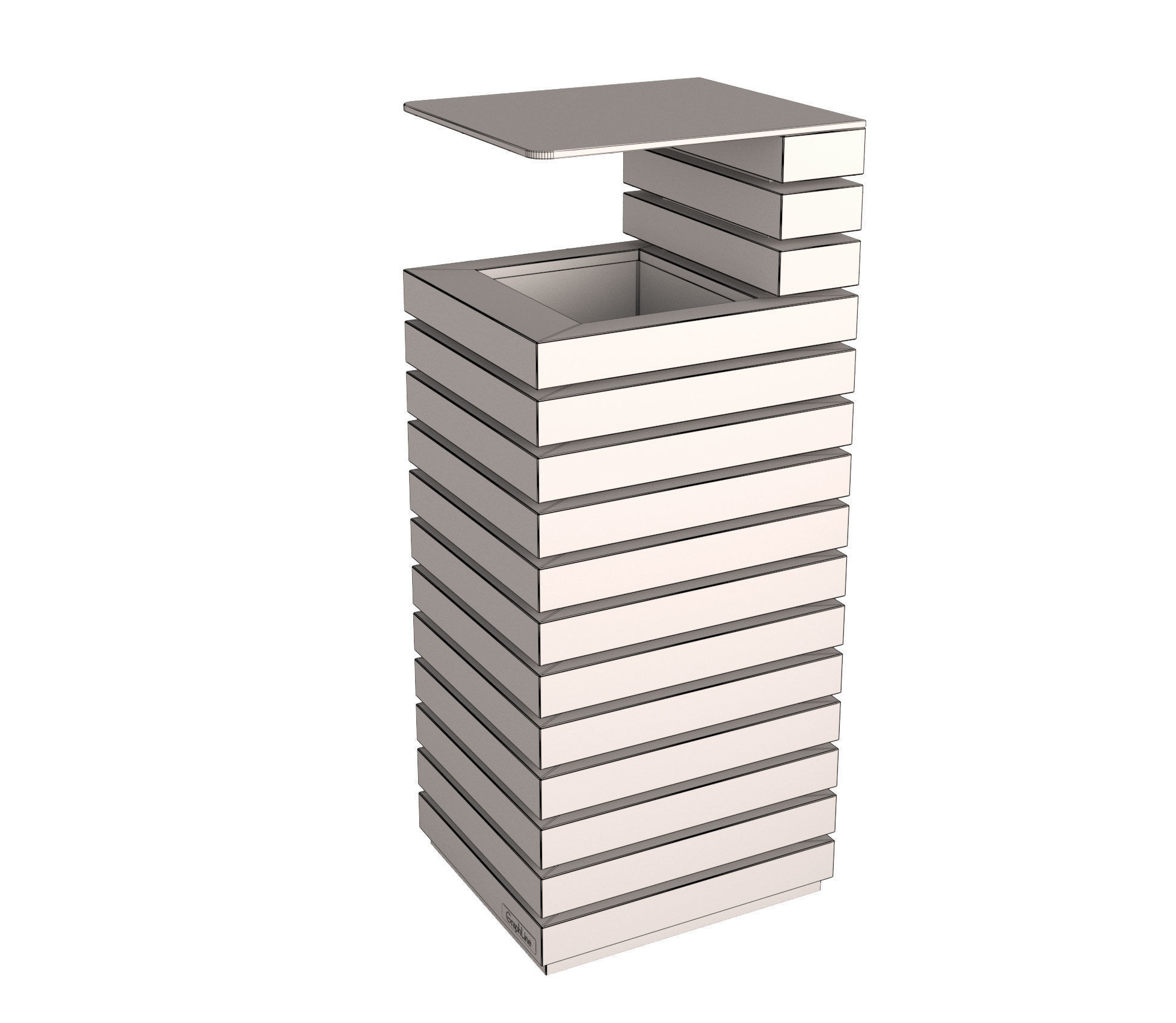 Letterbox - Litter bin - Lights - Set 3 3D model_9