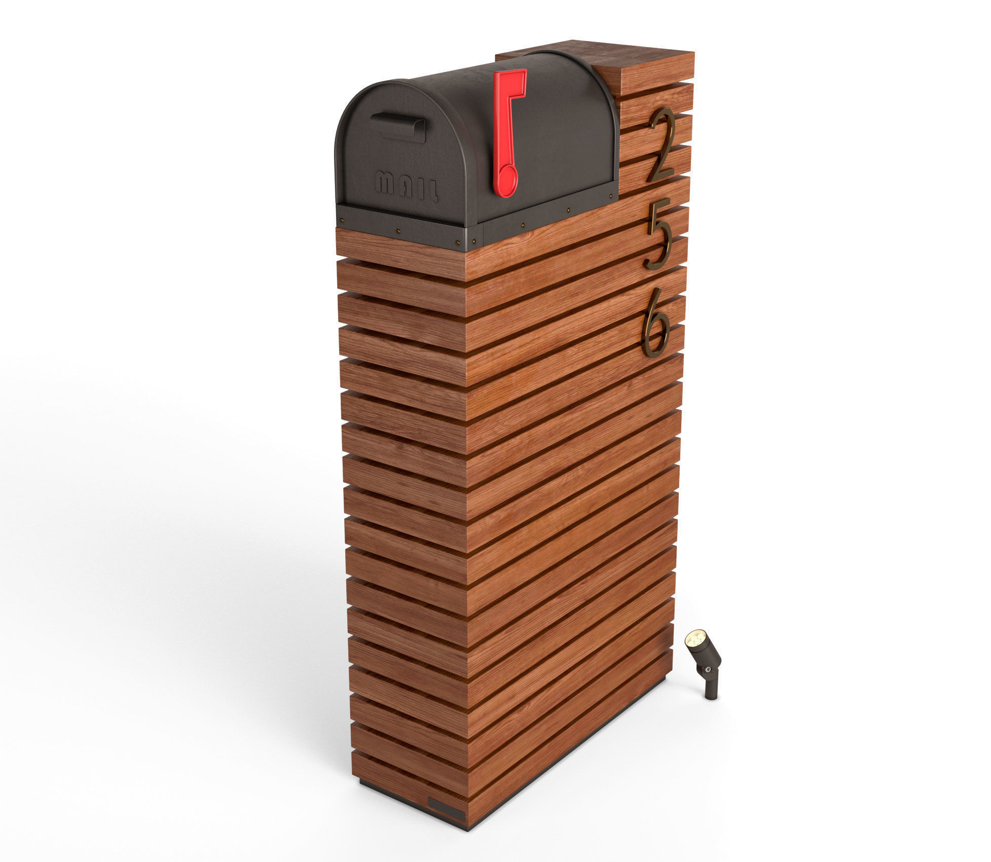 Letterbox - Litter bin - Lights - Set 3 3D model_3