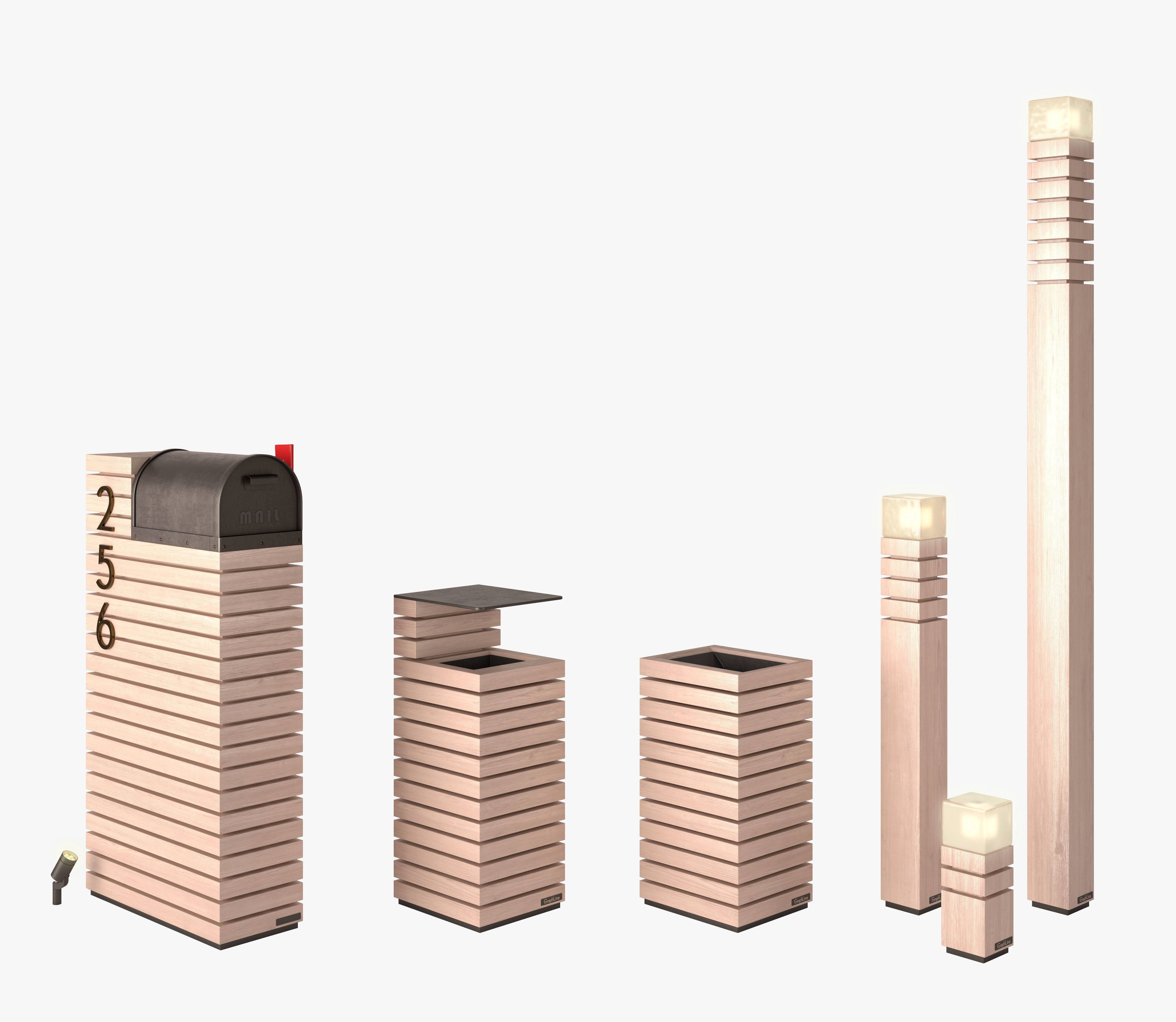 Letterbox - Litter bin - Lights - Set 3 3D model_2