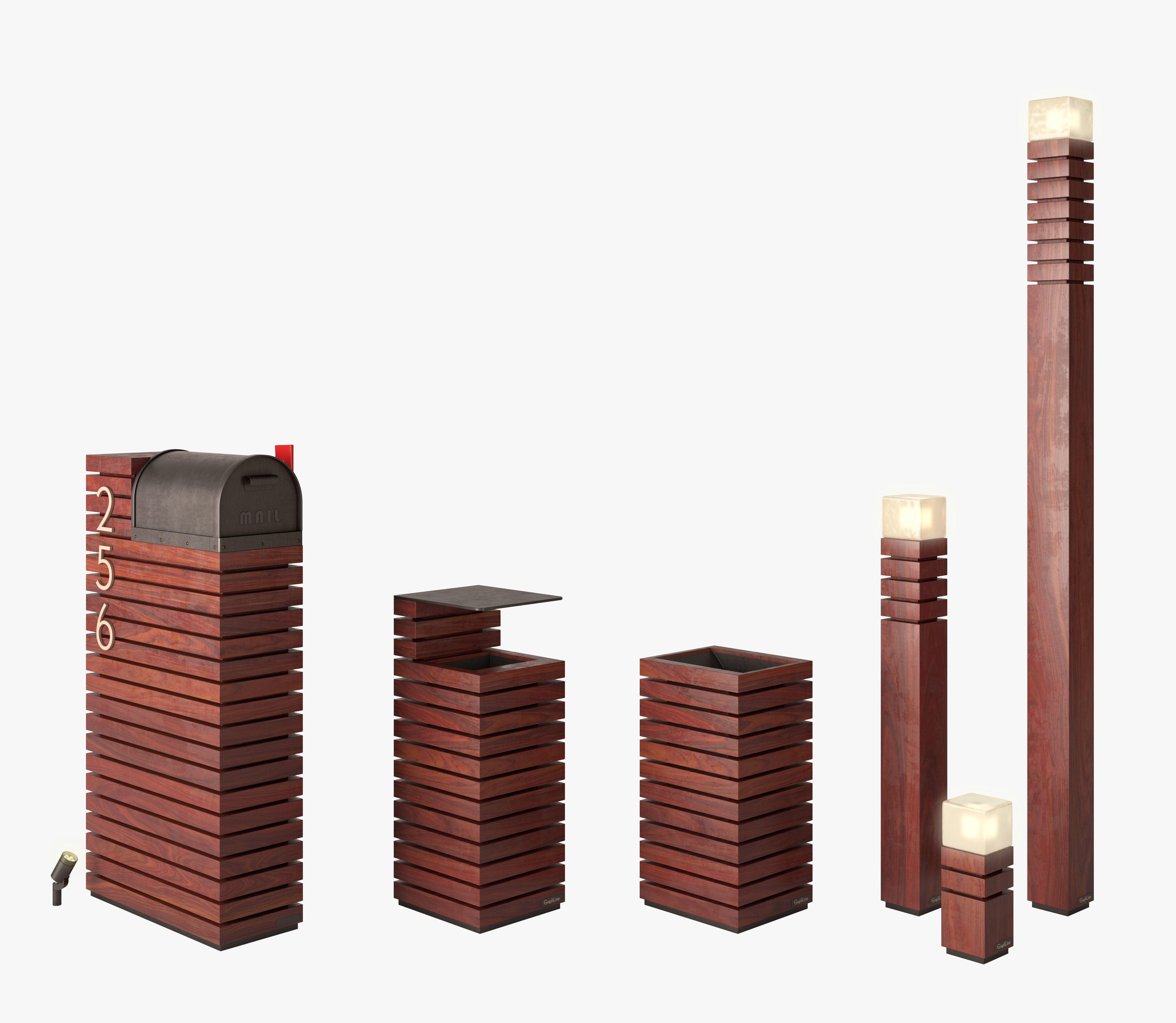 Letterbox - Litter bin - Lights - Set 3 3D model_1