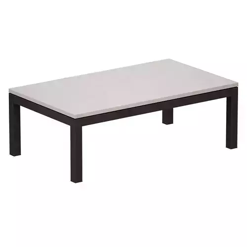 Parsons White Marble Dark Steel Coffee Table