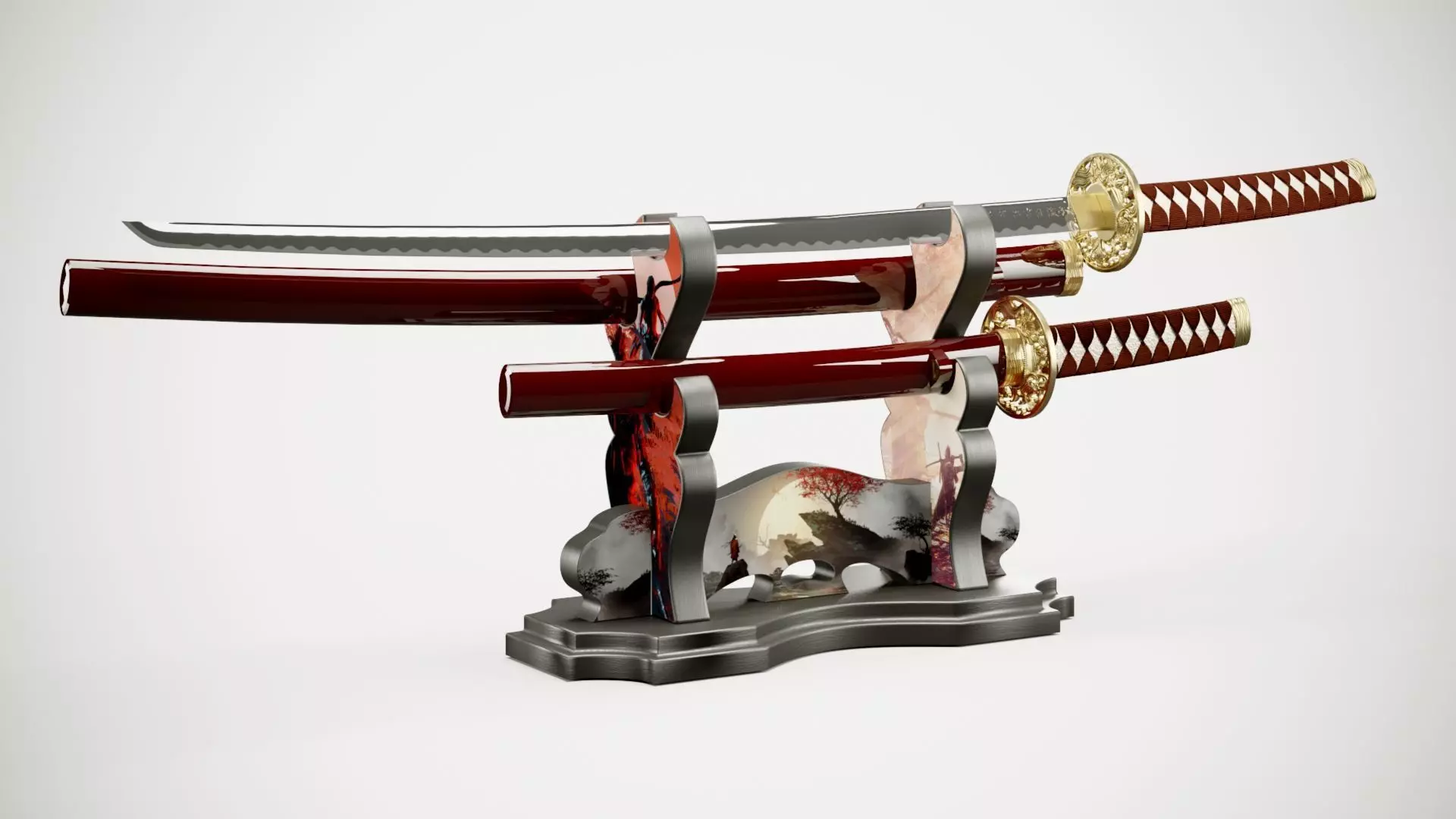 Katana and Display stand 3D model_0