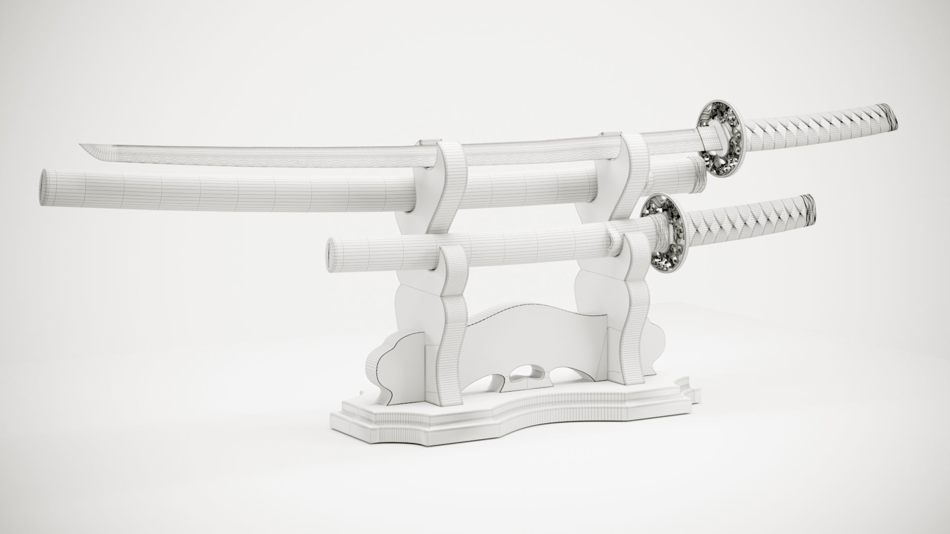 Katana and Display stand 3D model_3