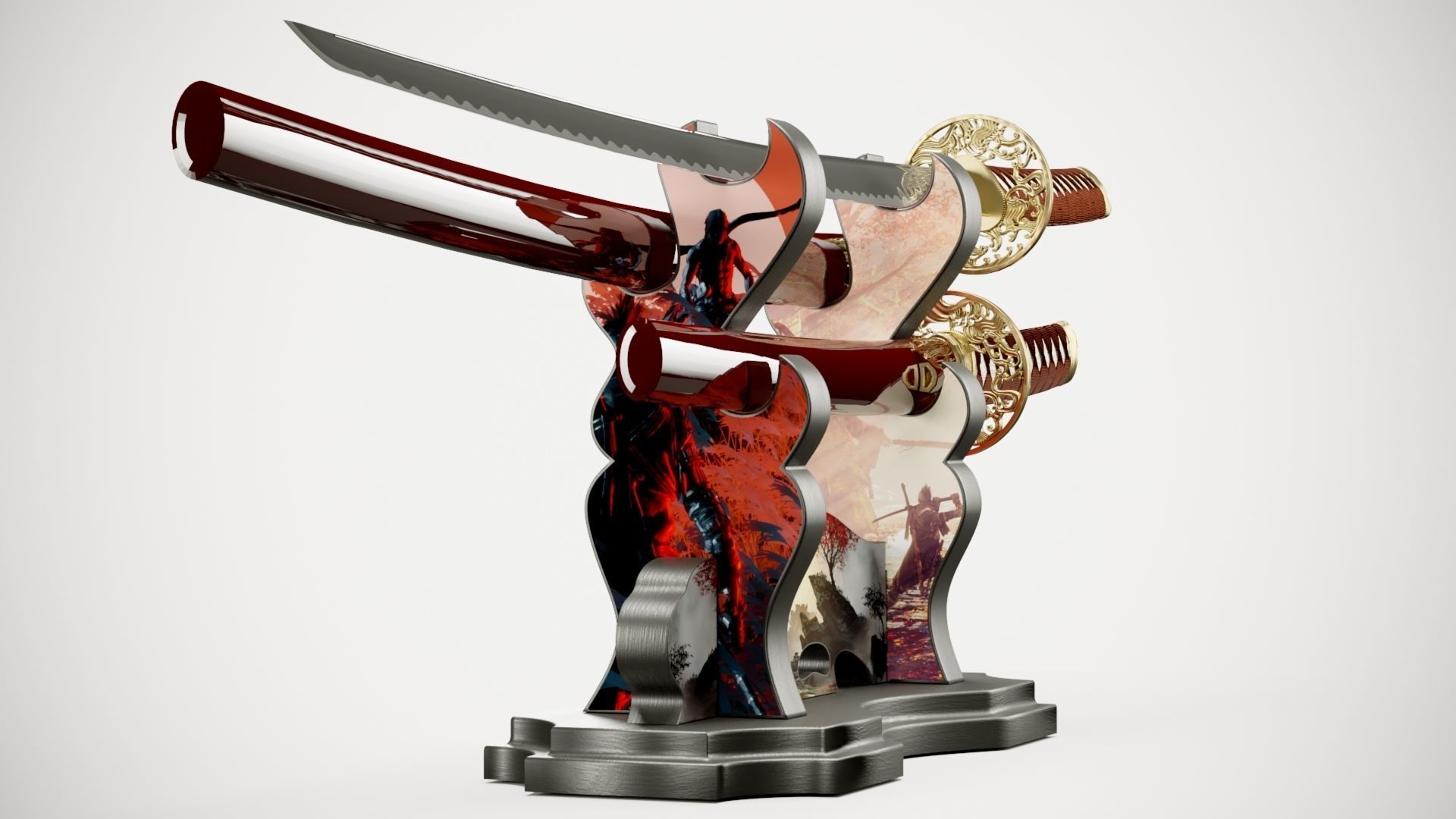 Katana and Display stand 3D model_2
