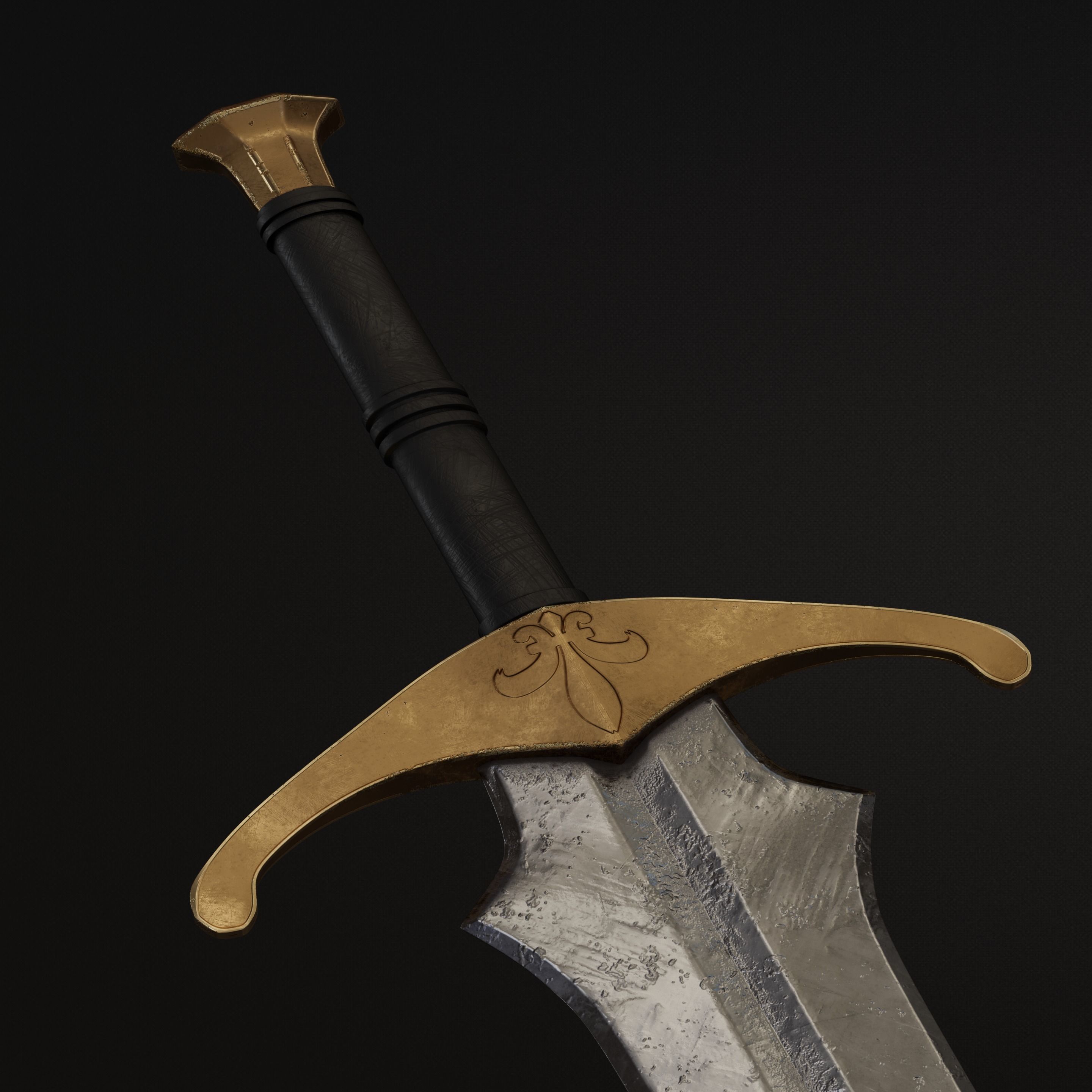 Medieval Sword 3D Model Low-poly 3D model_6