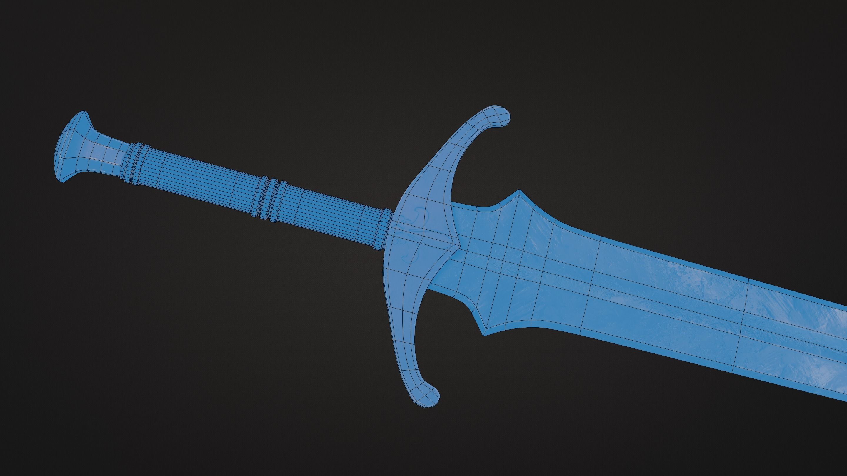 Medieval Sword 3D Model Low-poly 3D model_3