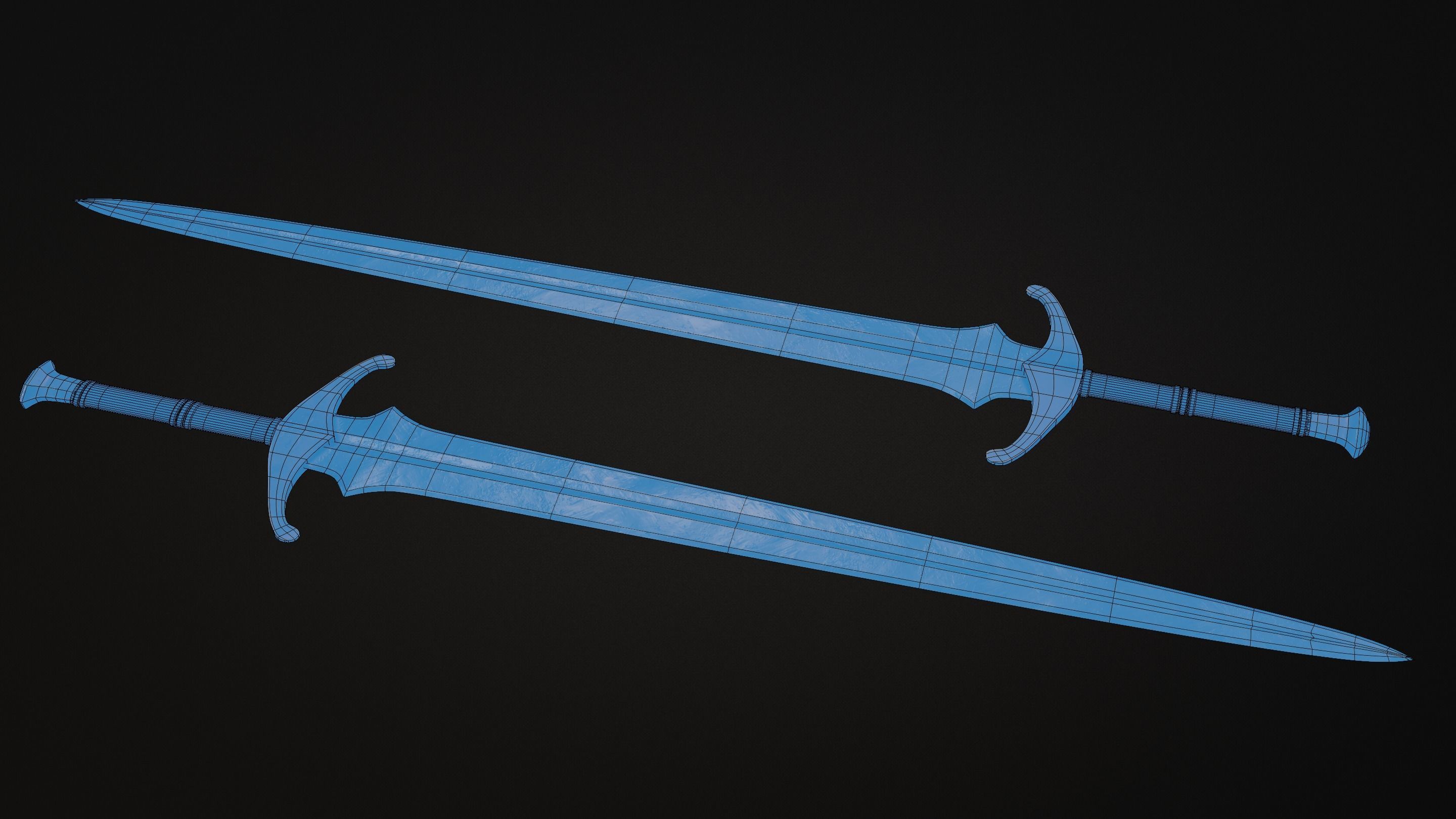 Medieval Sword 3D Model Low-poly 3D model_1