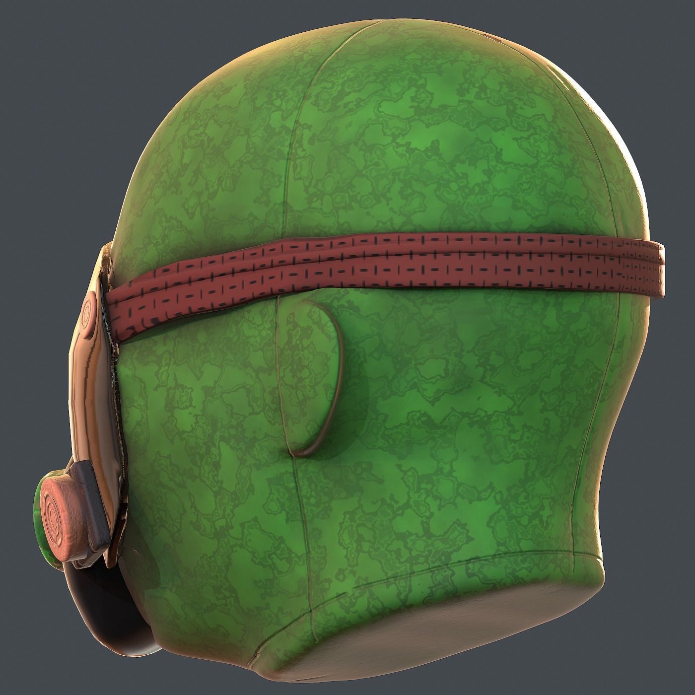 Gas mask helmet 3d model scifi Low-poly Low-poly 3D model_6