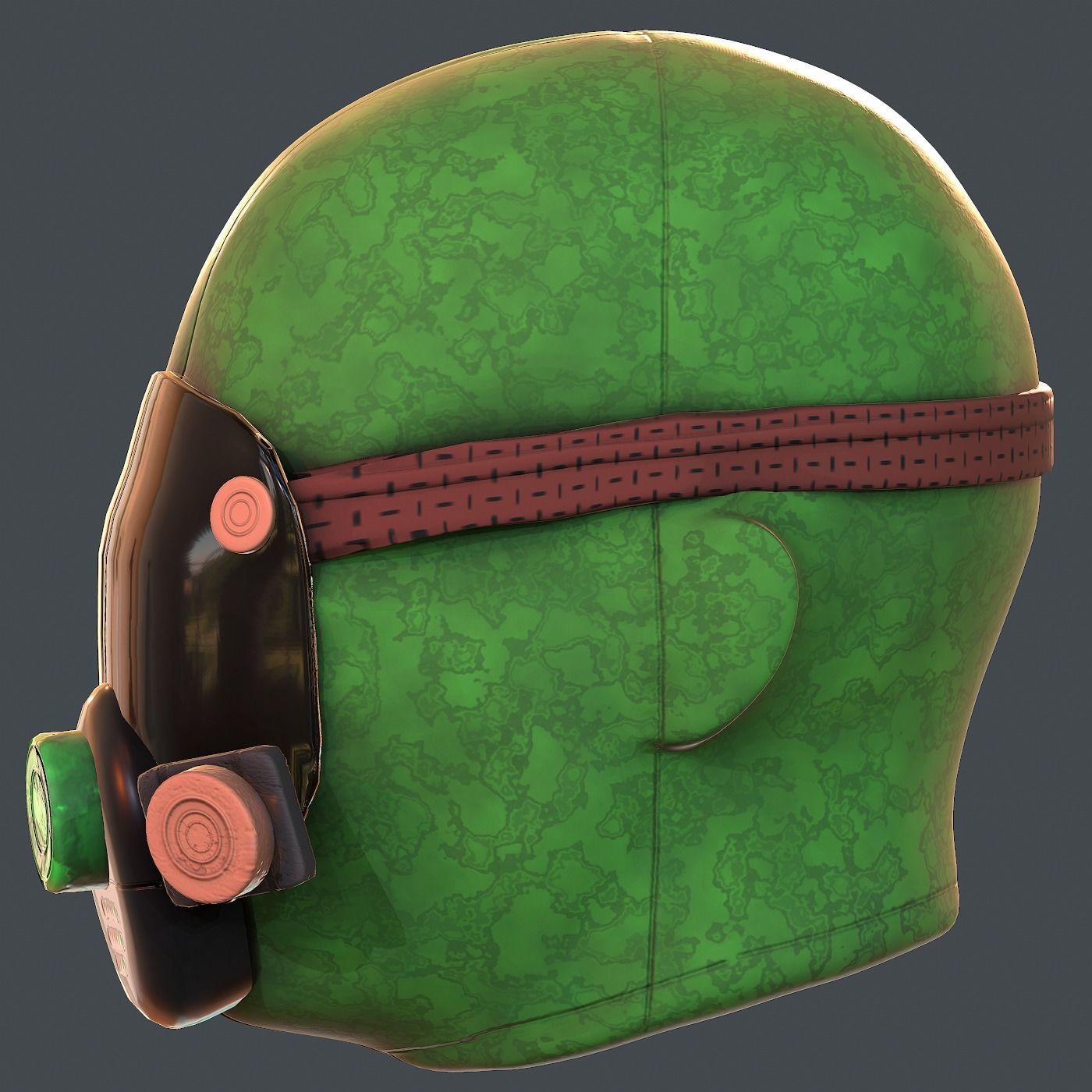Gas mask helmet 3d model scifi Low-poly Low-poly 3D model_7