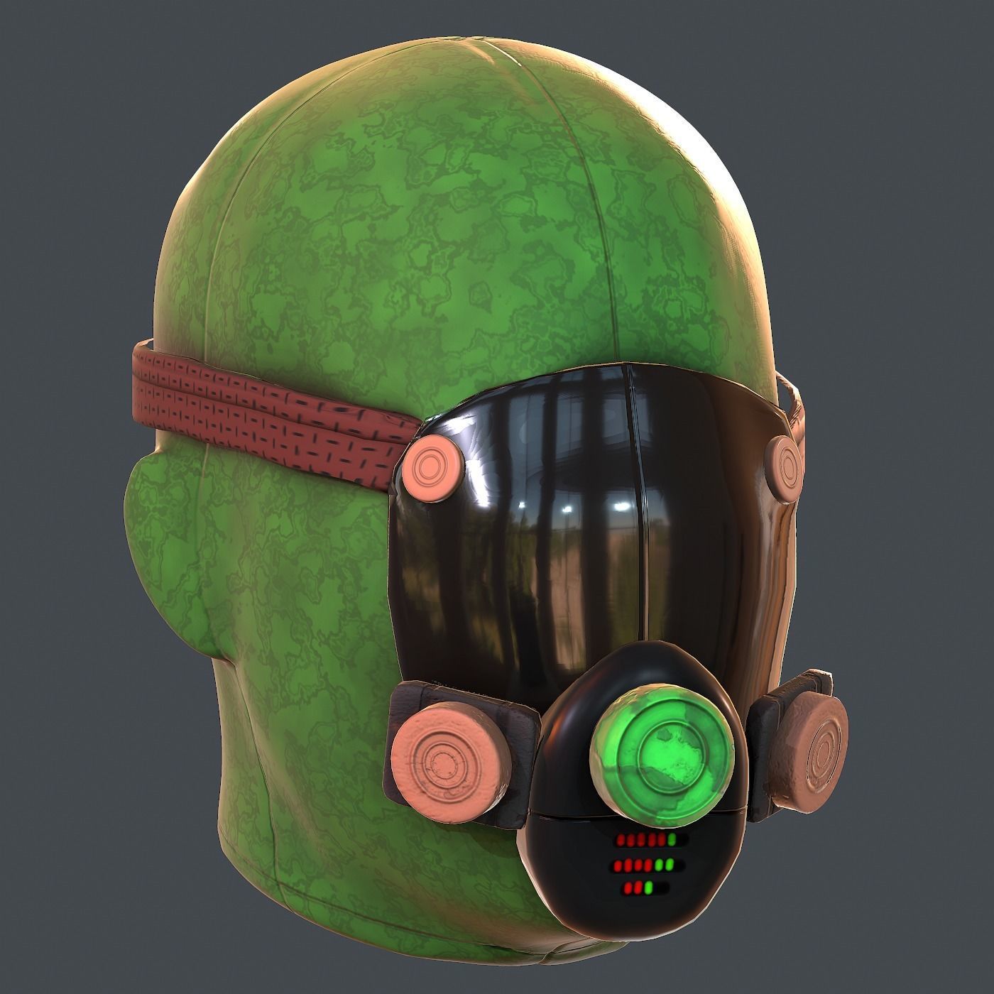Gas mask helmet 3d model scifi Low-poly Low-poly 3D model_8