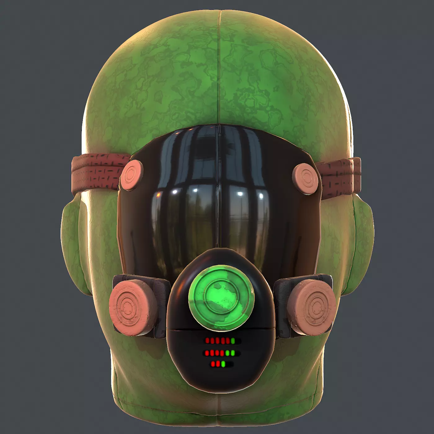 Gas mask helmet 3d model scifi Low-poly Low-poly 3D model_0