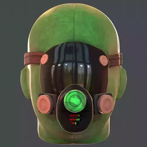 Gas mask helmet 3d model scifi Low-poly 