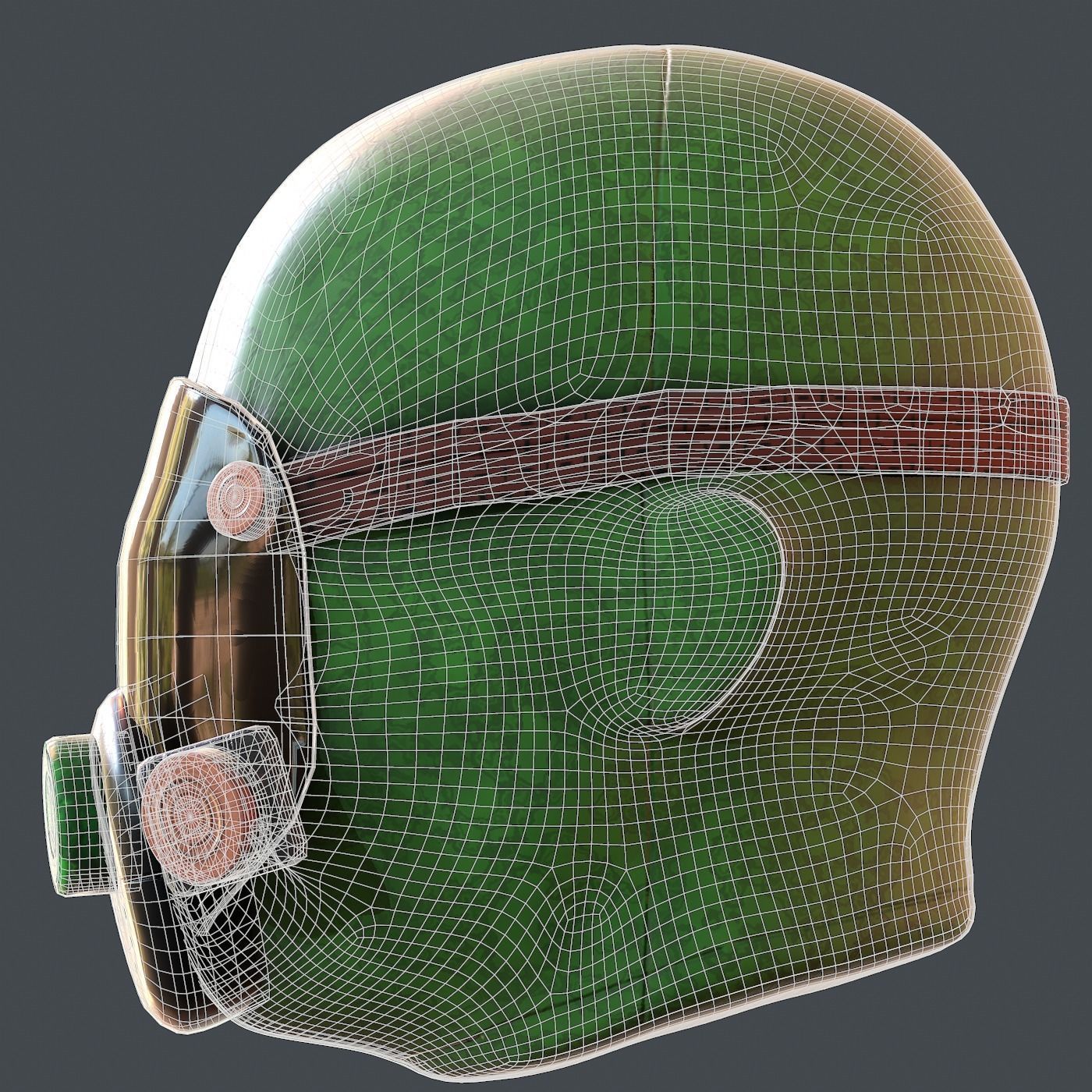 Gas mask helmet 3d model scifi Low-poly Low-poly 3D model_14