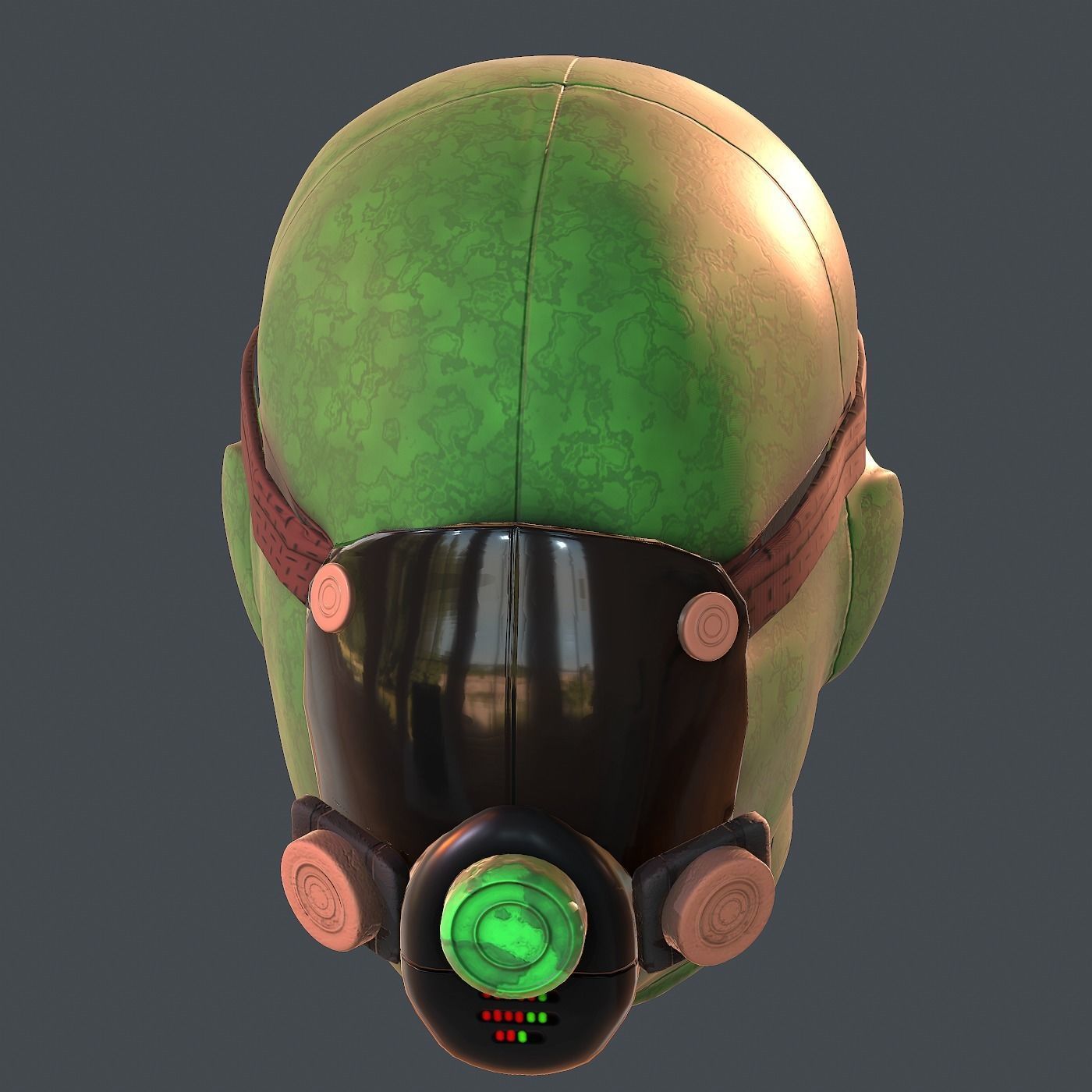 Gas mask helmet 3d model scifi Low-poly Low-poly 3D model_11