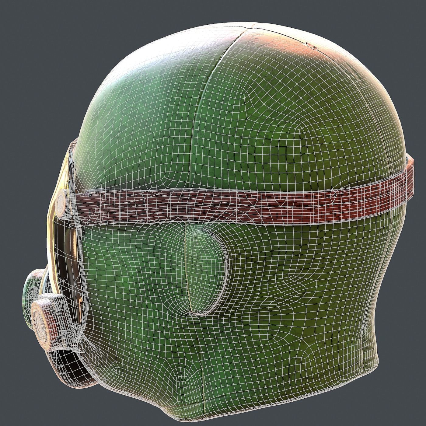 Gas mask helmet 3d model scifi Low-poly Low-poly 3D model_15