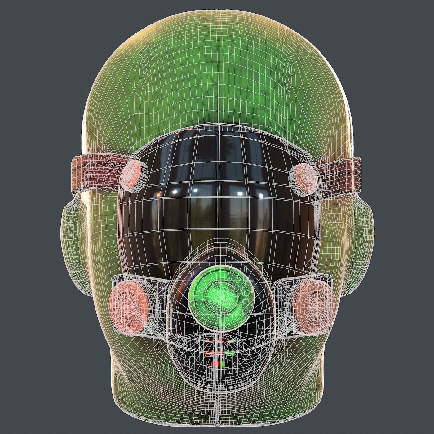 Gas mask helmet 3d model scifi Low-poly Low-poly 3D model_12