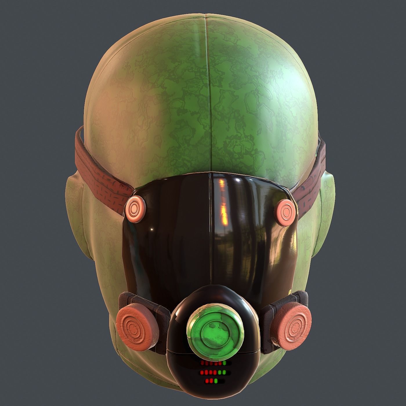 Gas mask helmet 3d model scifi Low-poly Low-poly 3D model_9