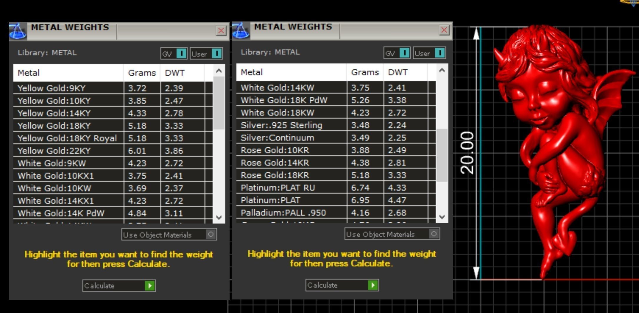 hobgoblin gold charm with cupid 3D print model_3