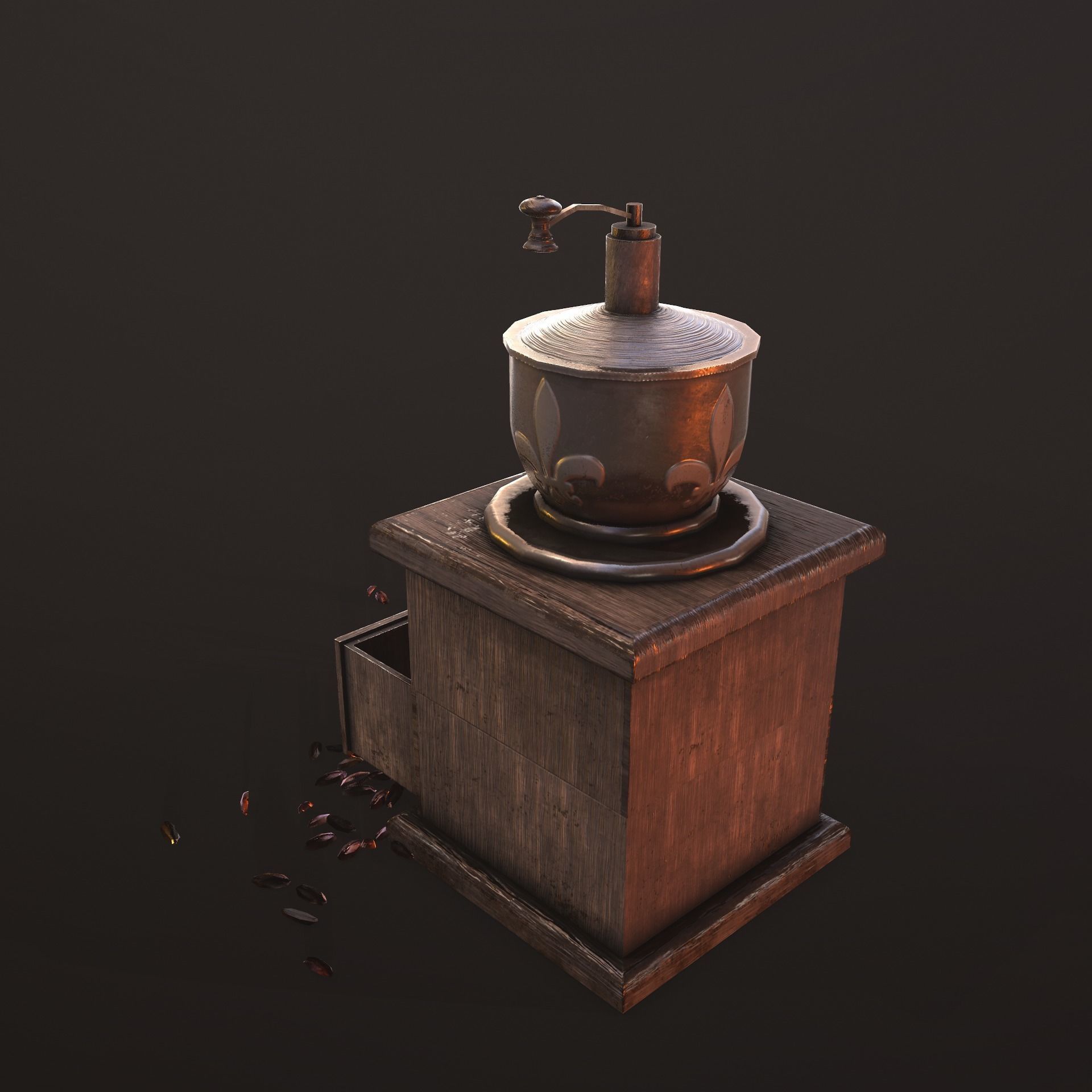  coffee grinder Low-poly 3D model_9