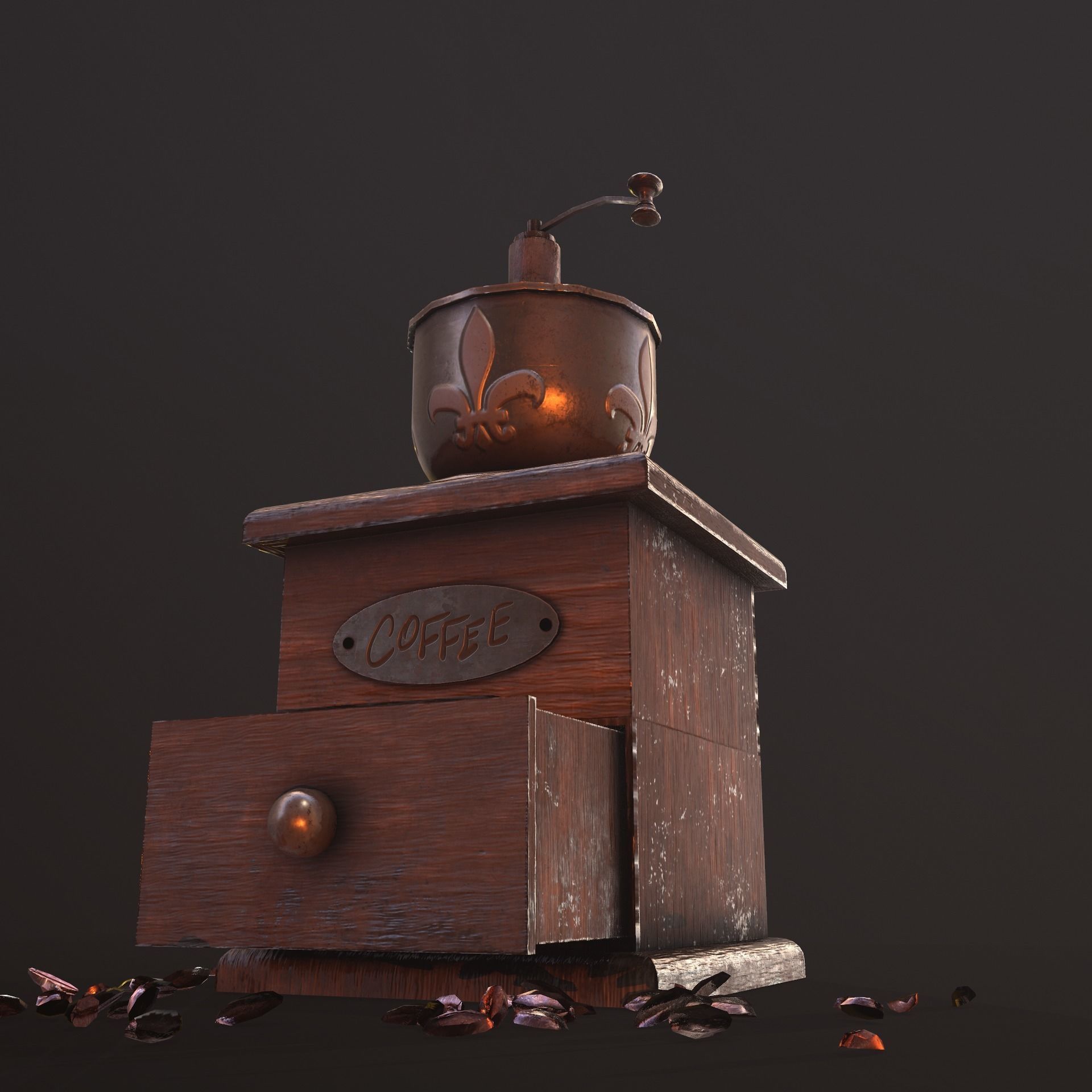  coffee grinder Low-poly 3D model_6