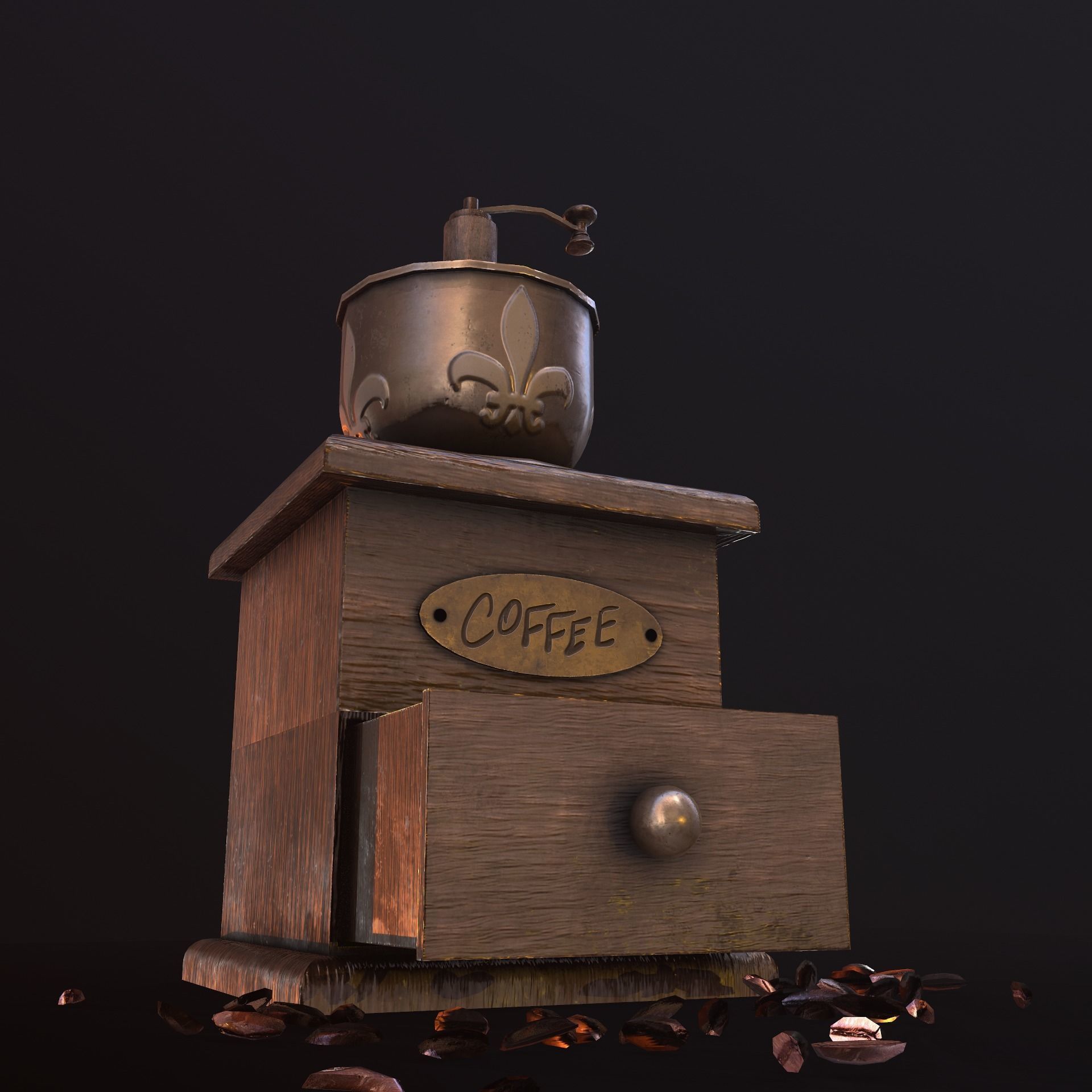 coffee grinder Low-poly 3D model_7