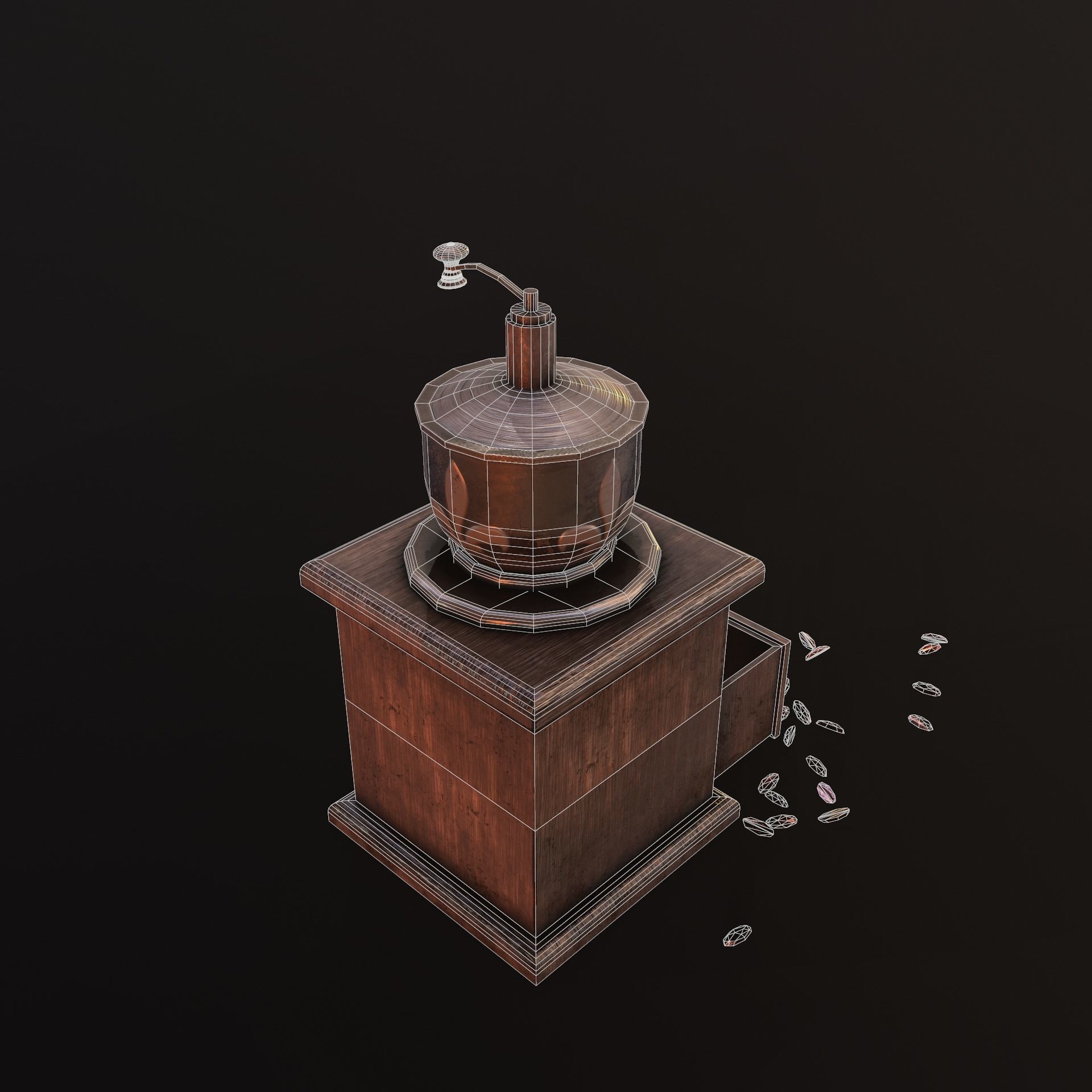  coffee grinder Low-poly 3D model_12