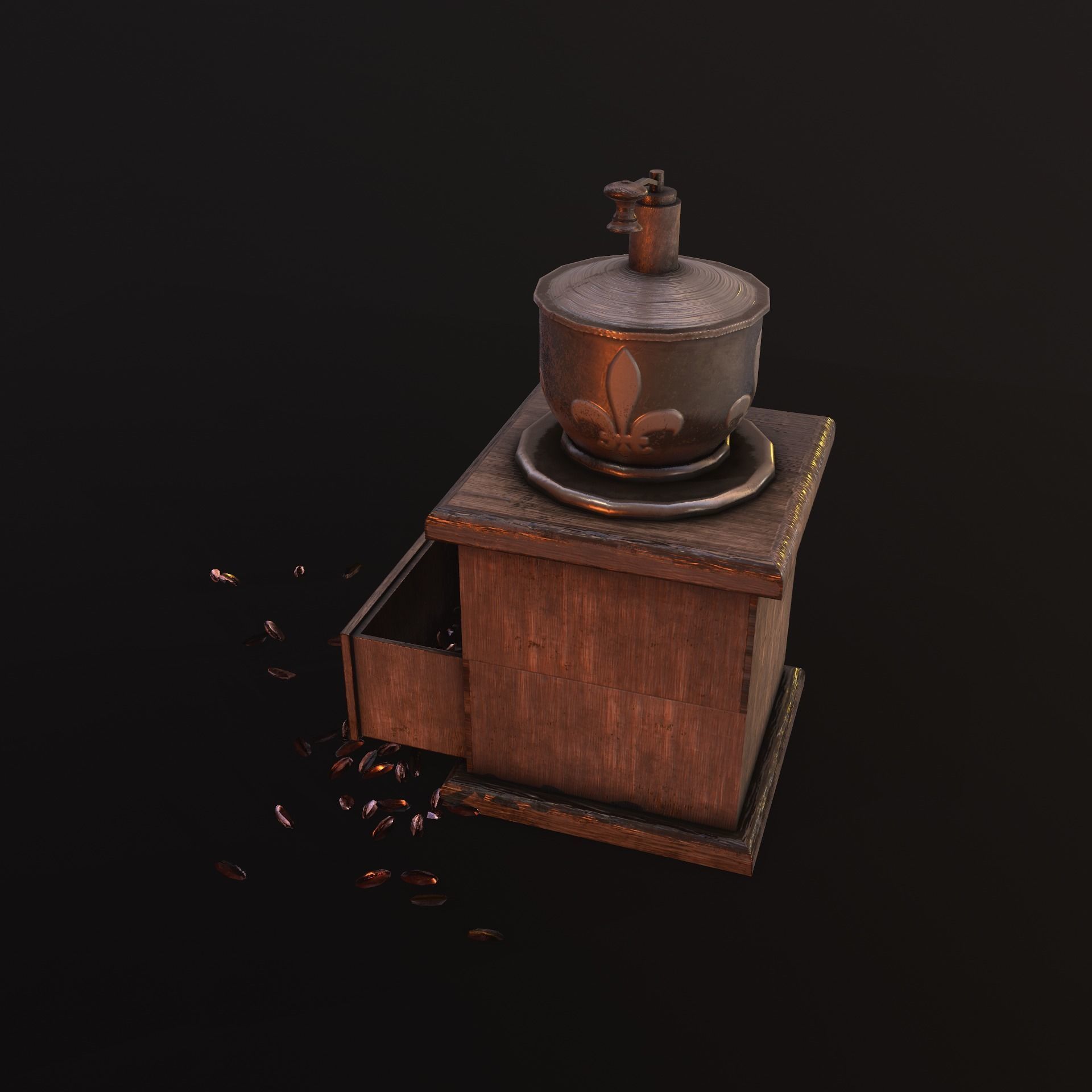  coffee grinder Low-poly 3D model_3