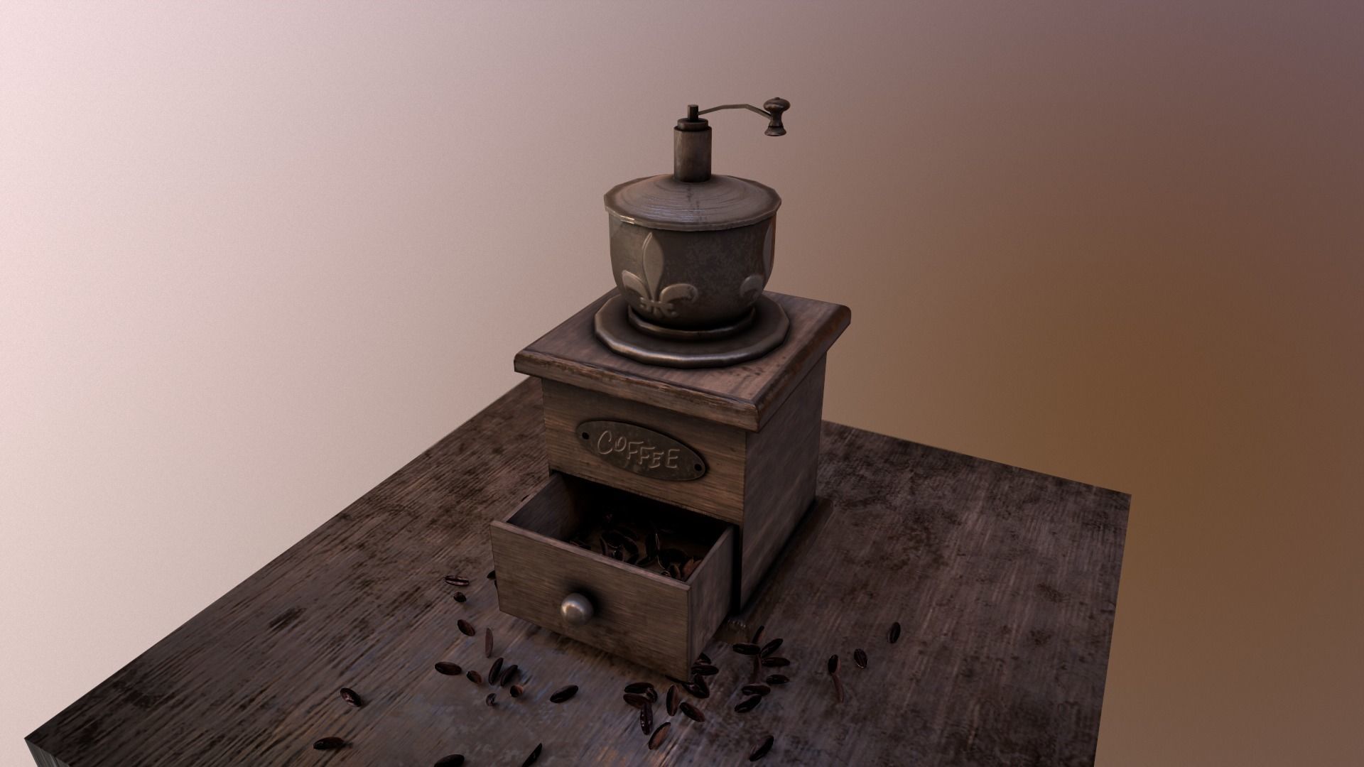  coffee grinder Low-poly 3D model_13