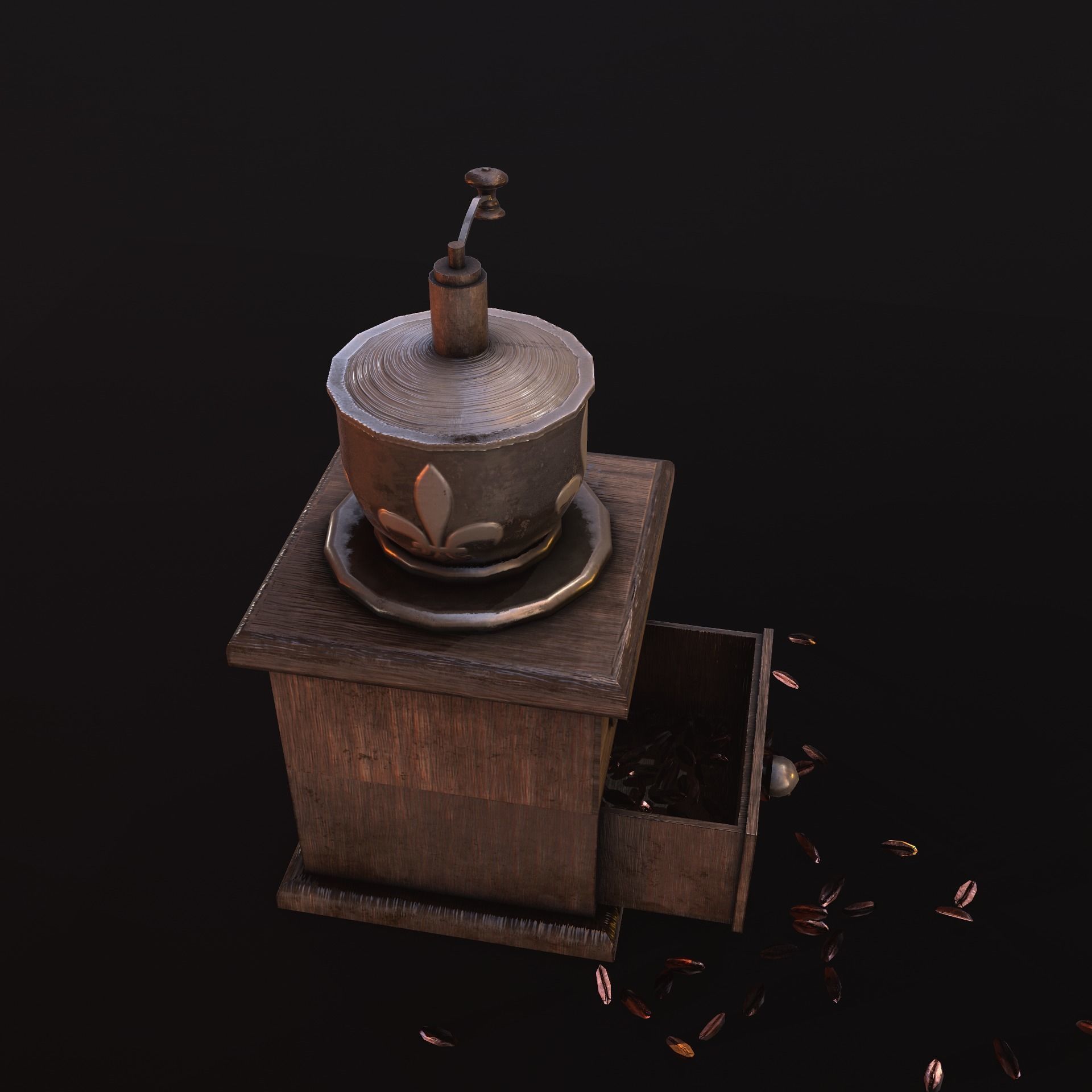  coffee grinder Low-poly 3D model_8
