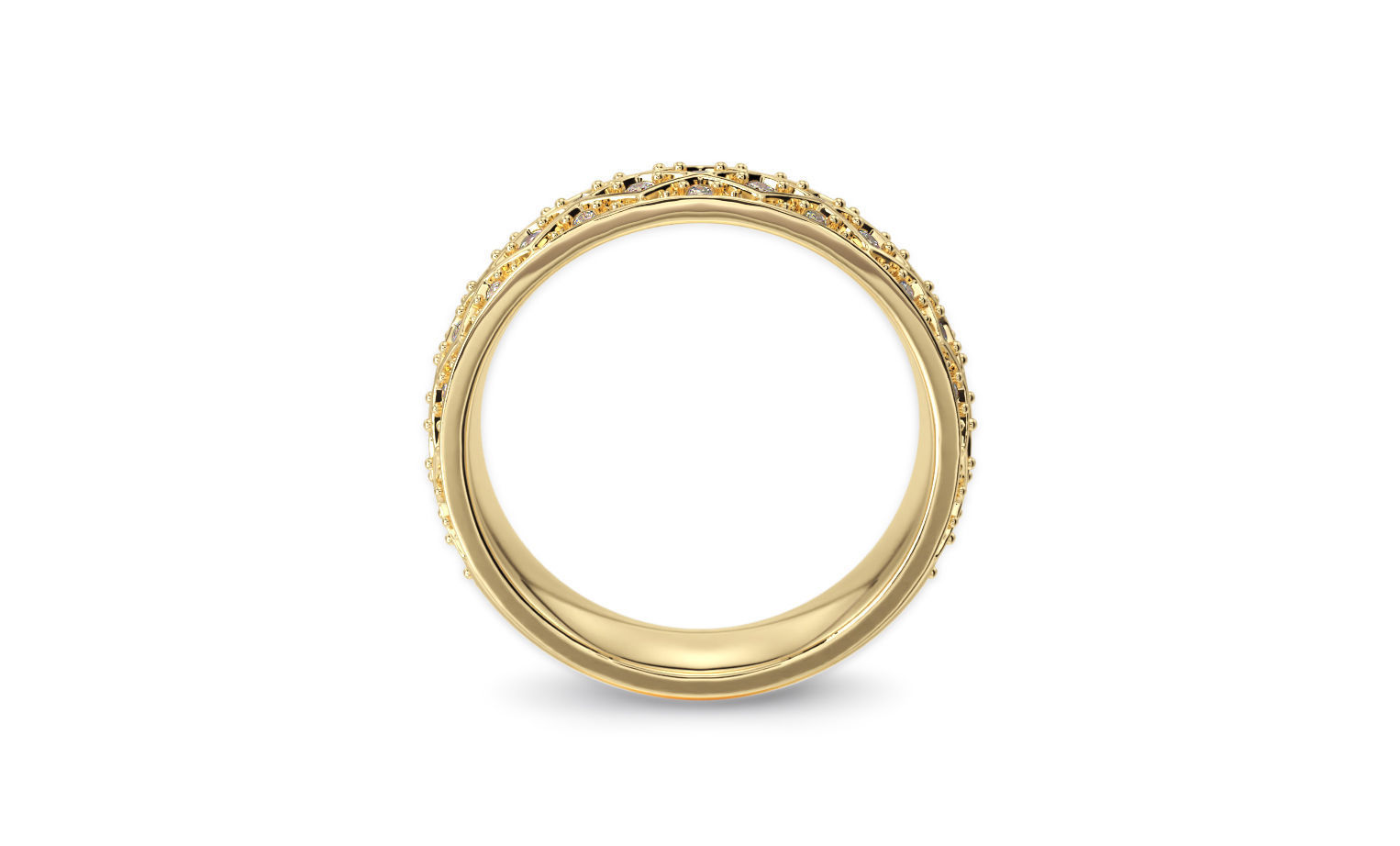 wedding ring with diamonds 3D print model_4