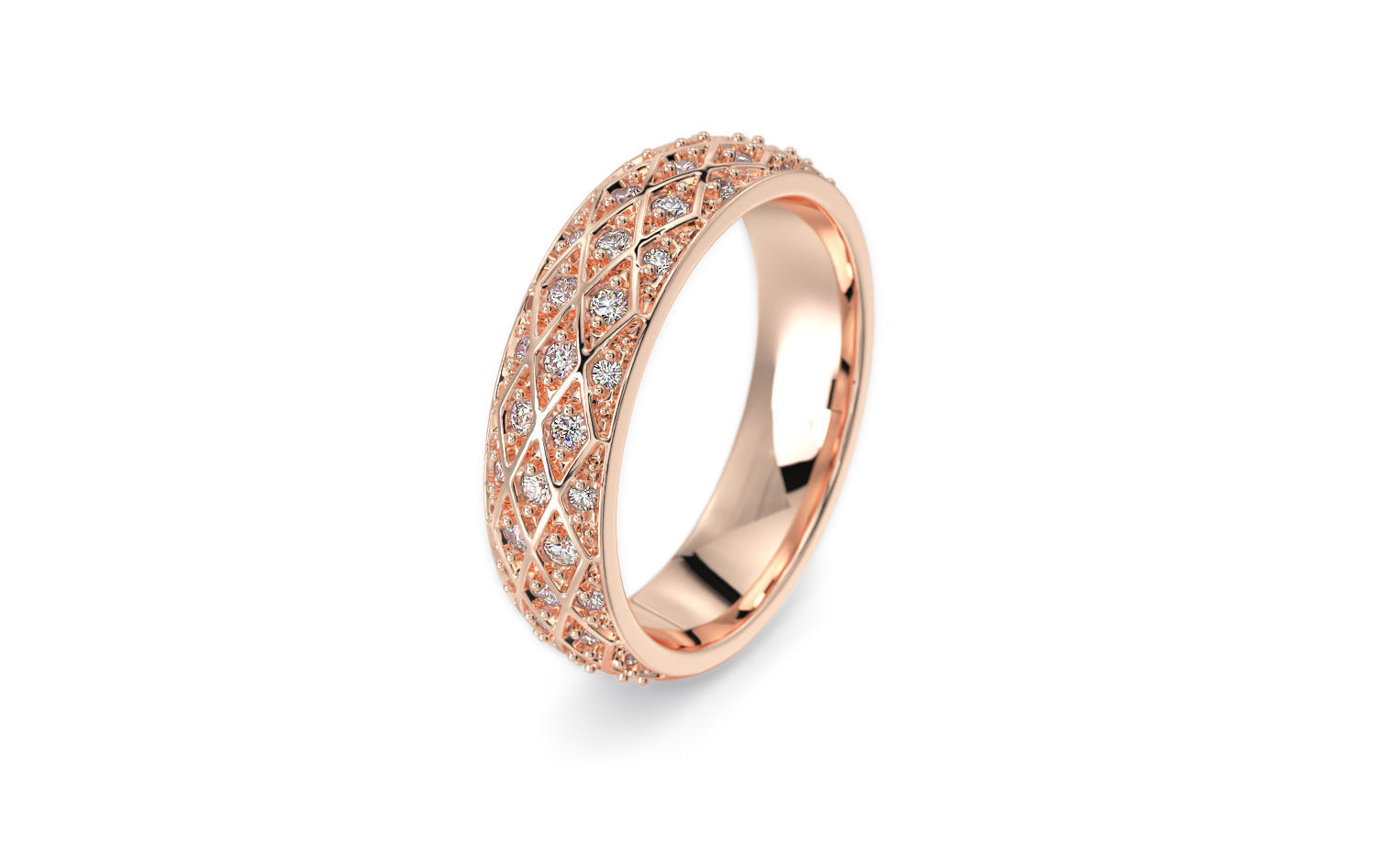 wedding ring with diamonds 3D print model_10