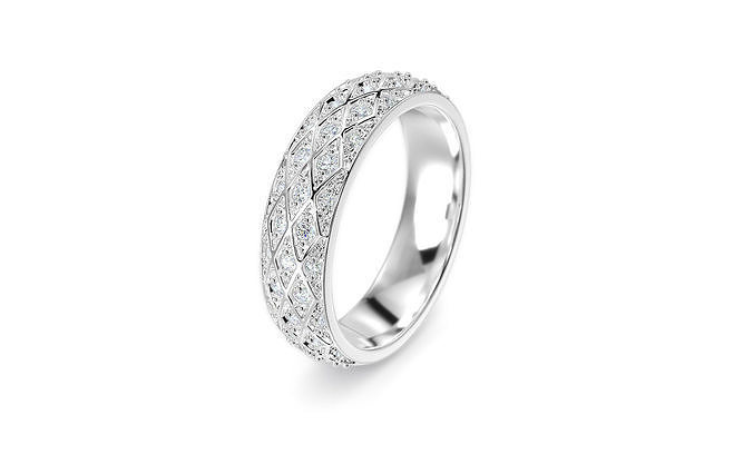 wedding ring with diamonds 3D print model