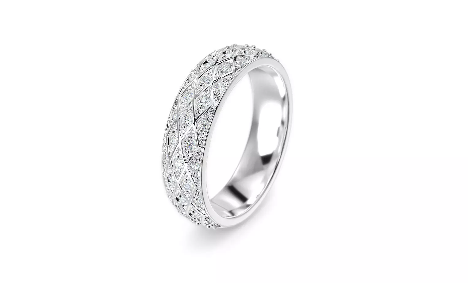 wedding ring with diamonds 3D print model_0
