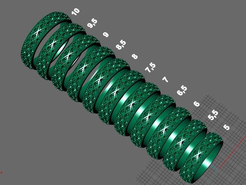 wedding ring with diamonds 3D print model_12