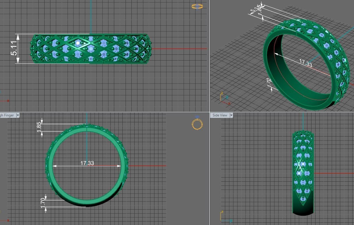 wedding ring with diamonds 3D print model_15