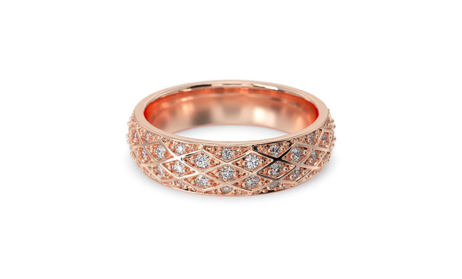 wedding ring with diamonds 3D print model_11