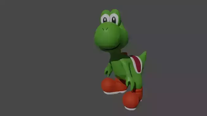Yoshi 3D Model frog Low-poly 3D model
