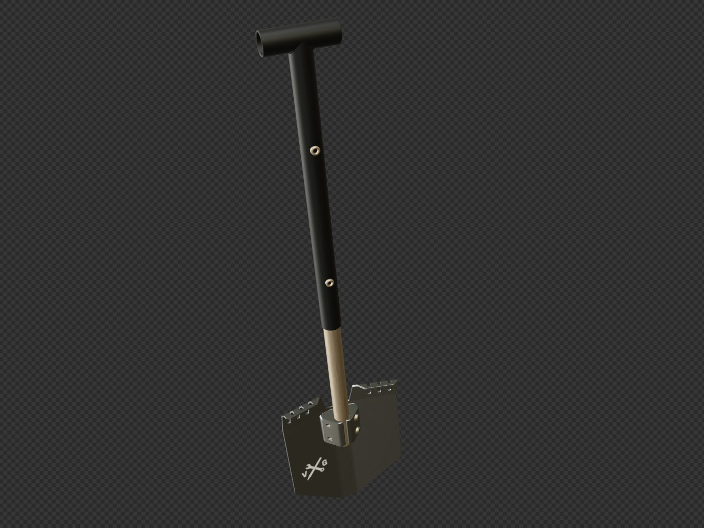 Offroad Shovel - Overlanding Shovel - Spade 3D model_1