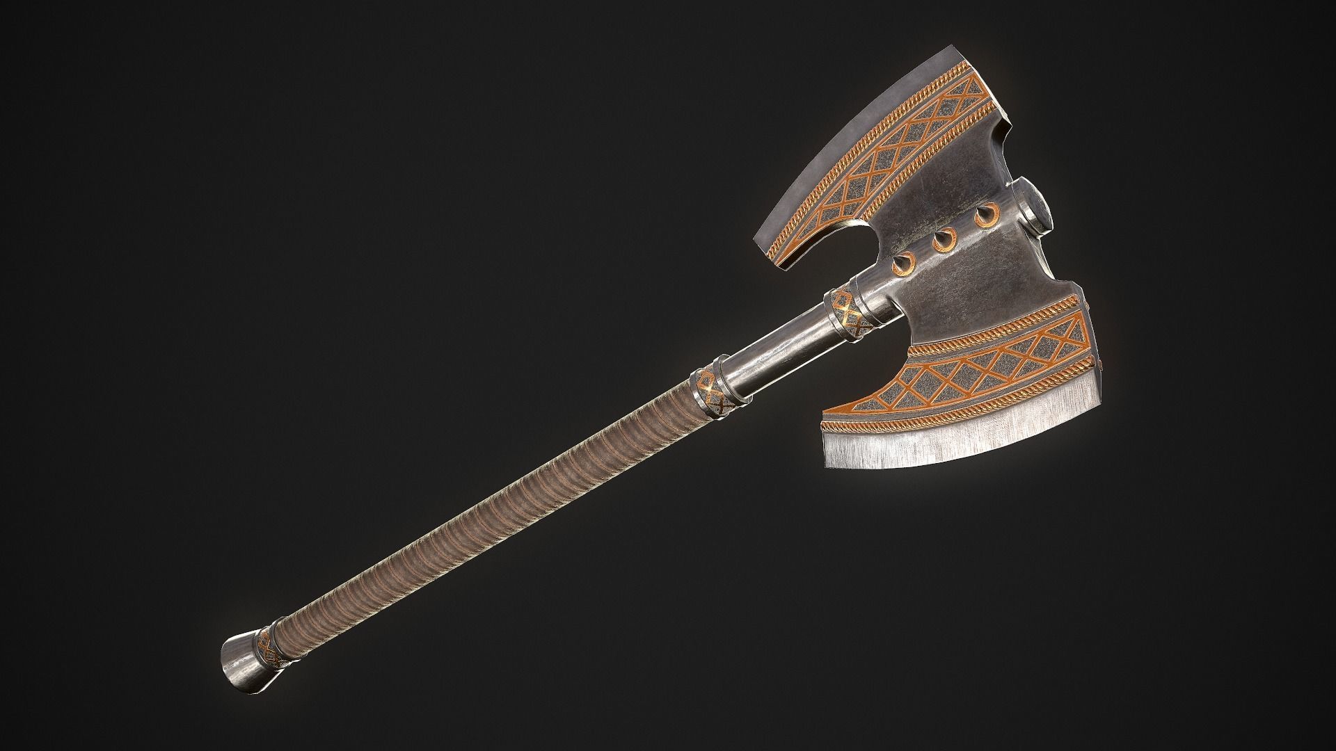 Fantasy Axe 2 - 4 Variations 3D Model Collection_19