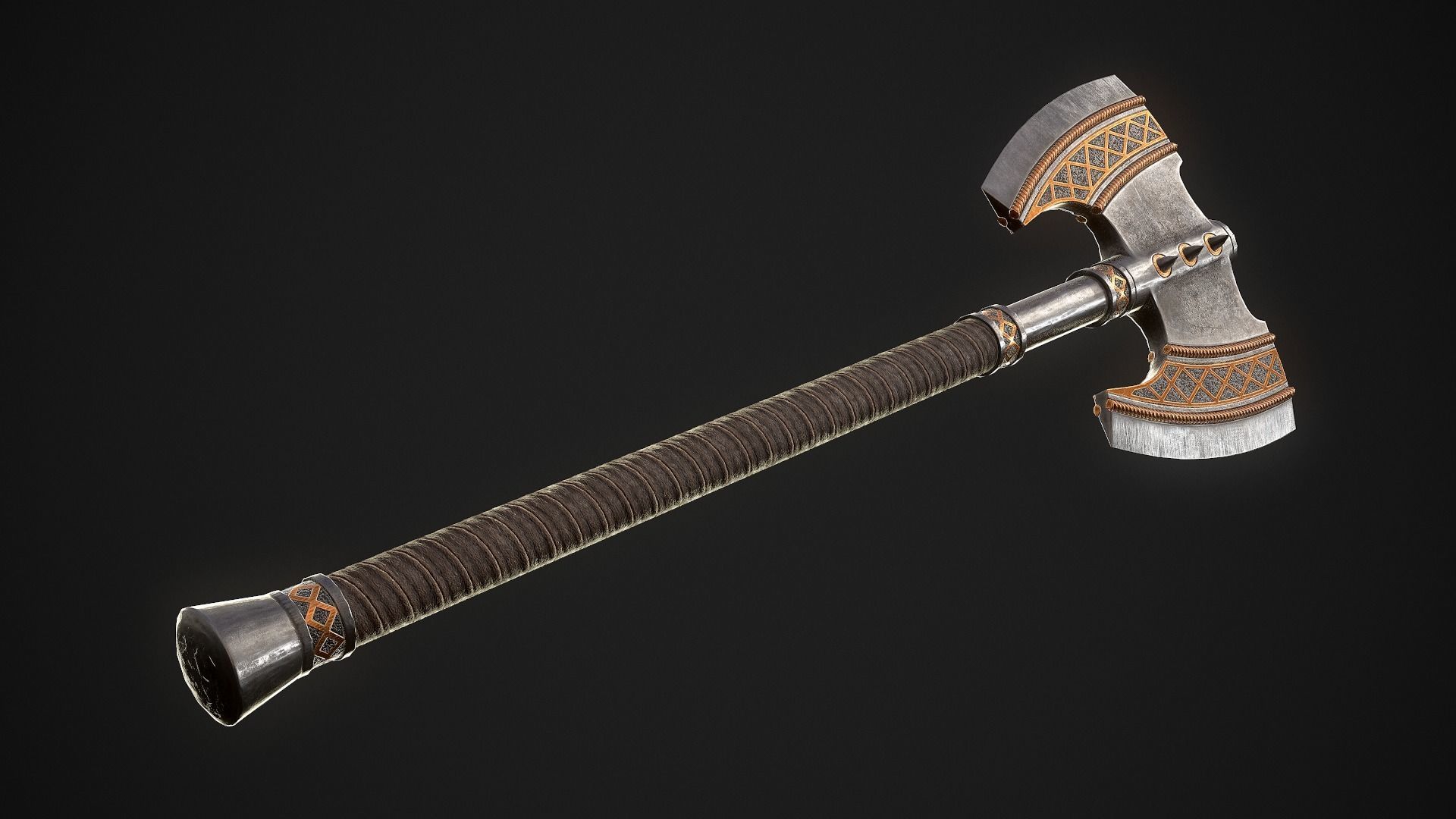 Fantasy Axe 2 - 4 Variations 3D Model Collection_20
