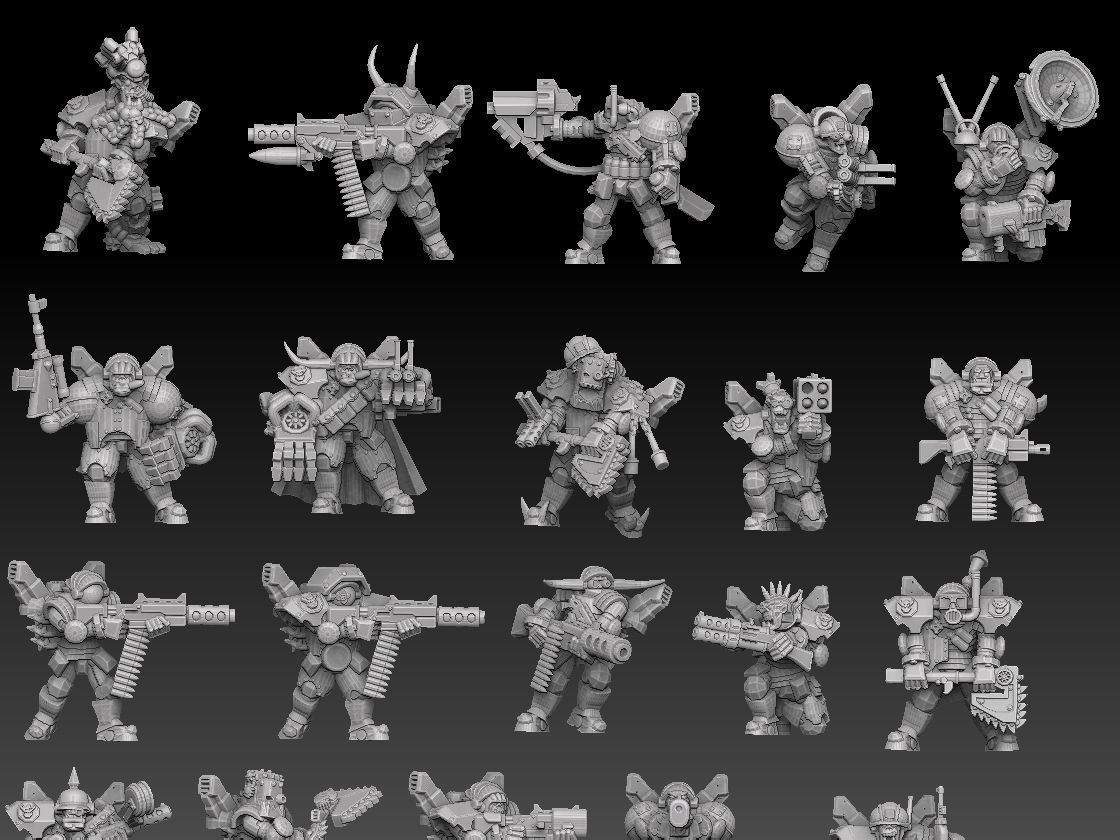 Orc Astroknight Megapack 3D print model_2