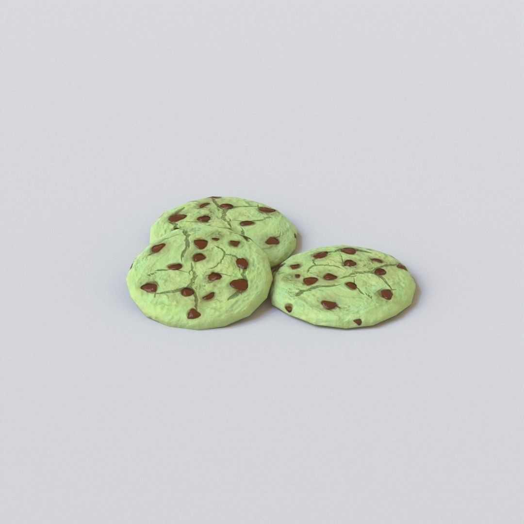 Mint Chocolate Chip Cookies G74 Low-poly 3D model_3