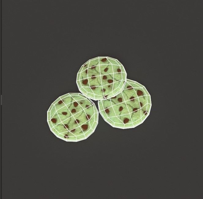 Mint Chocolate Chip Cookies G74 Low-poly 3D model_1