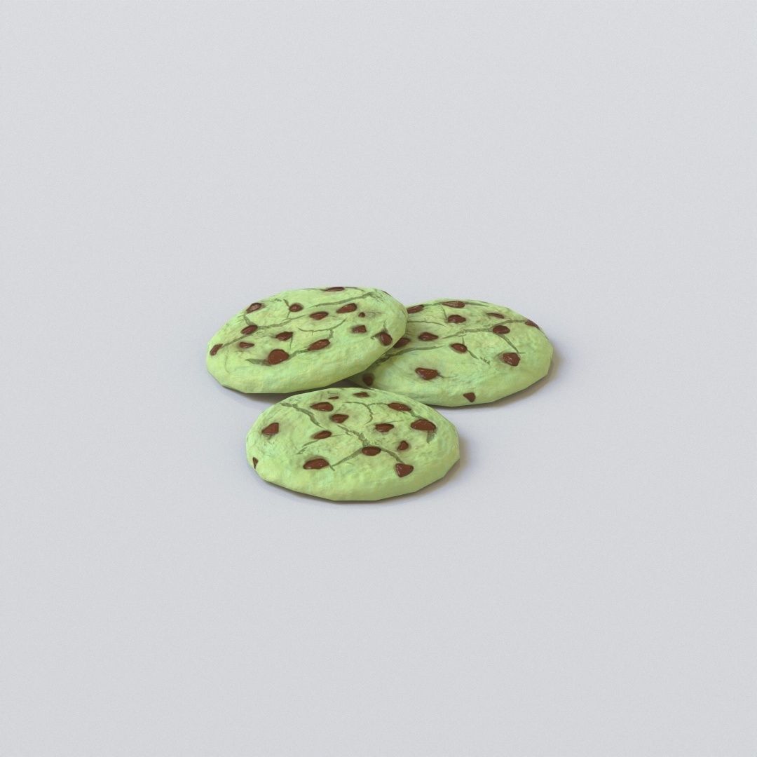 Mint Chocolate Chip Cookies G74 Low-poly 3D model_7